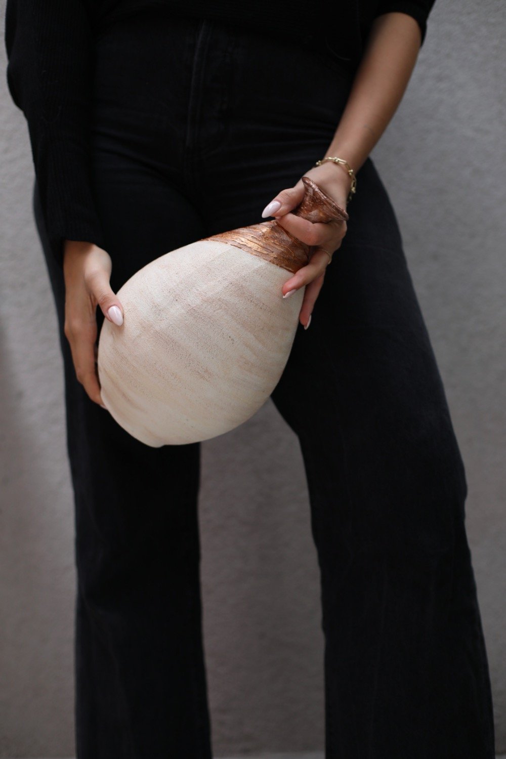 Dea'rt İstanbul-Bohem Seri Bakır Detaylı Tombul Küçük Vazo-Vazo-1-Milagron.com