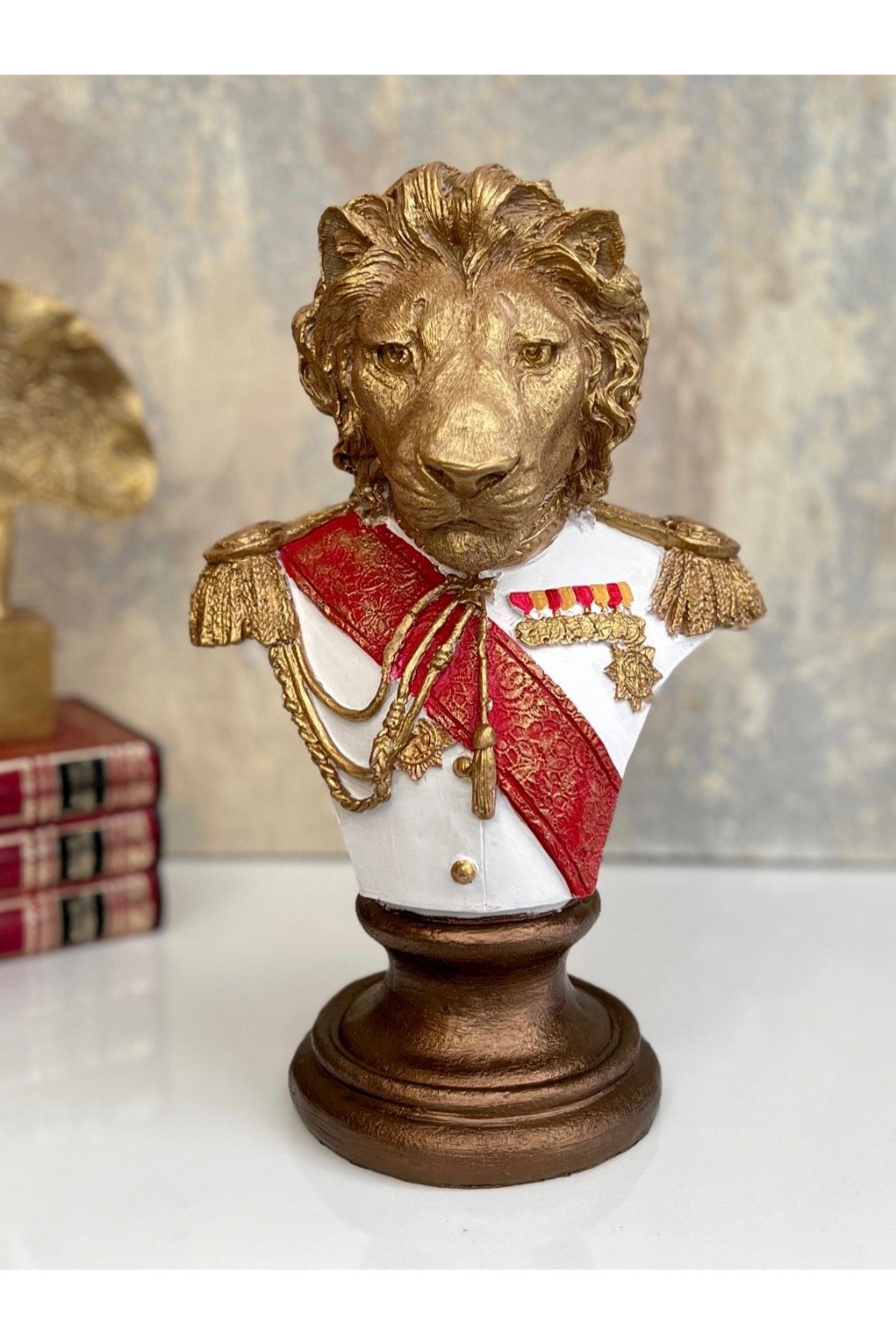 Dea'rt İstanbul-Kaideli Altın Detaylı Aslan Obje-Biblo-1-Milagron.com