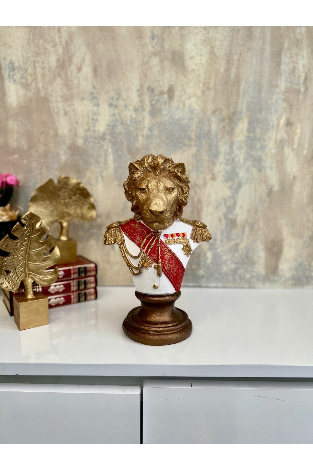 Dea'rt İstanbul-Kaideli Altın Detaylı Aslan Obje-Biblo-2-Milagron.com