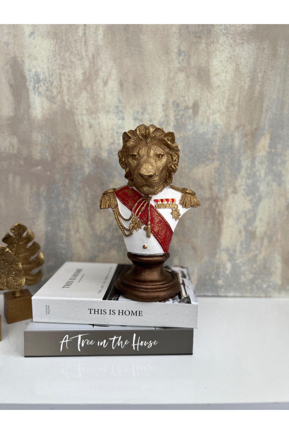 Dea'rt İstanbul-Kaideli Altın Detaylı Aslan Obje-Biblo-3-Milagron.com