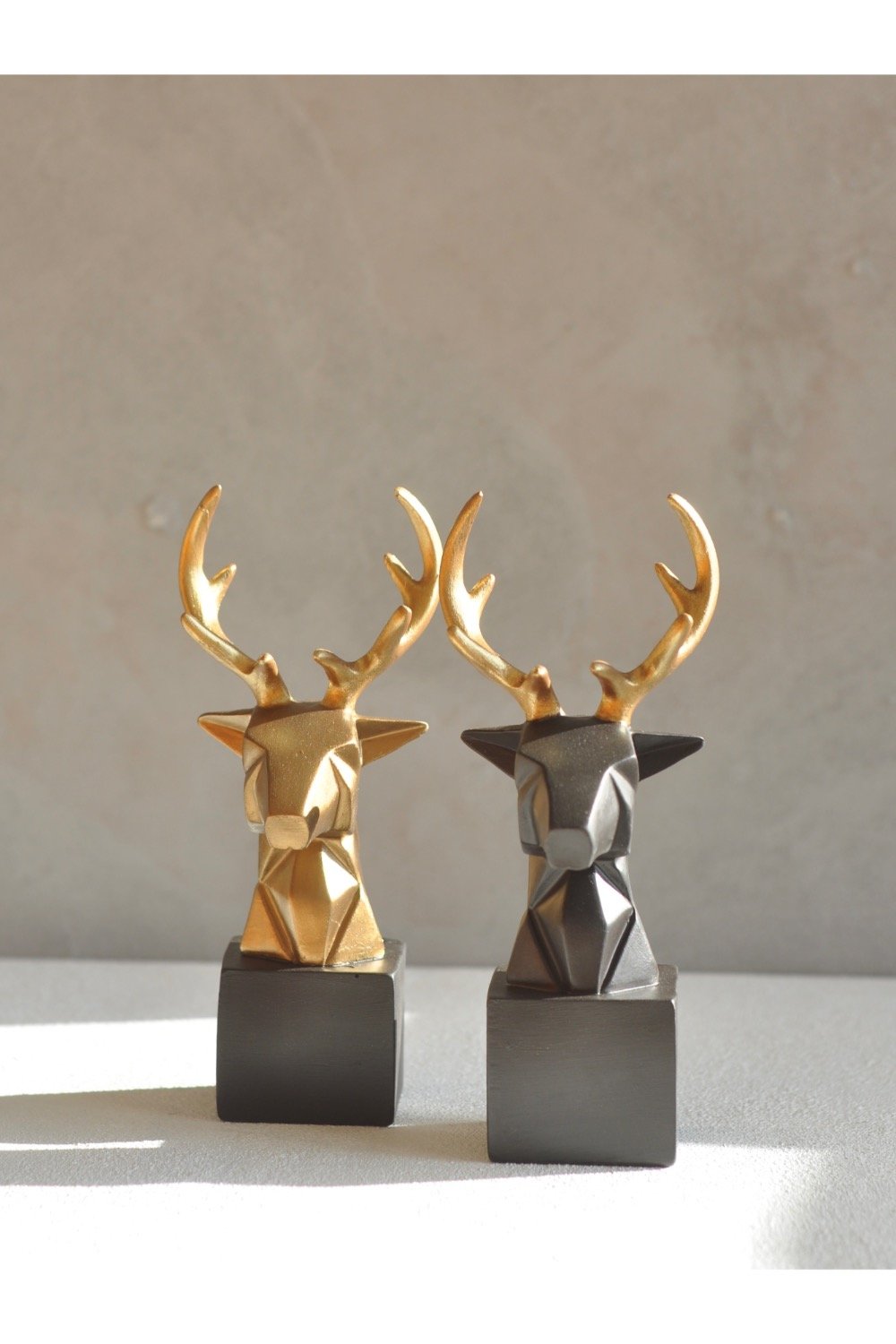 Dea'rt İstanbul-Kübik Geyik Büst Obje Altın-Biblo-4-Milagron.com