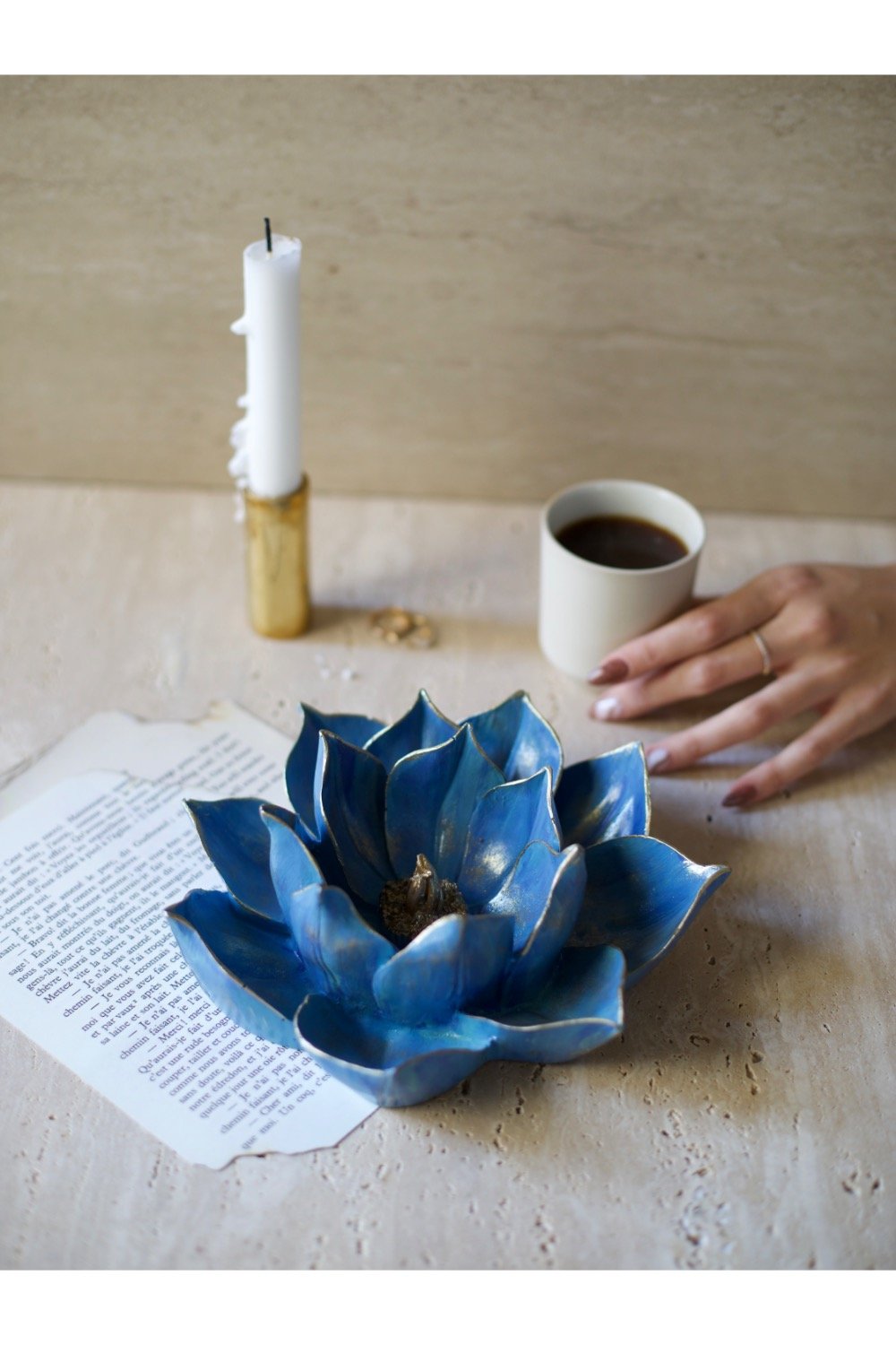 Dea'rt İstanbul-Lotus Masa Dekoru İkili-Dekoratif Kase-5-Milagron.com