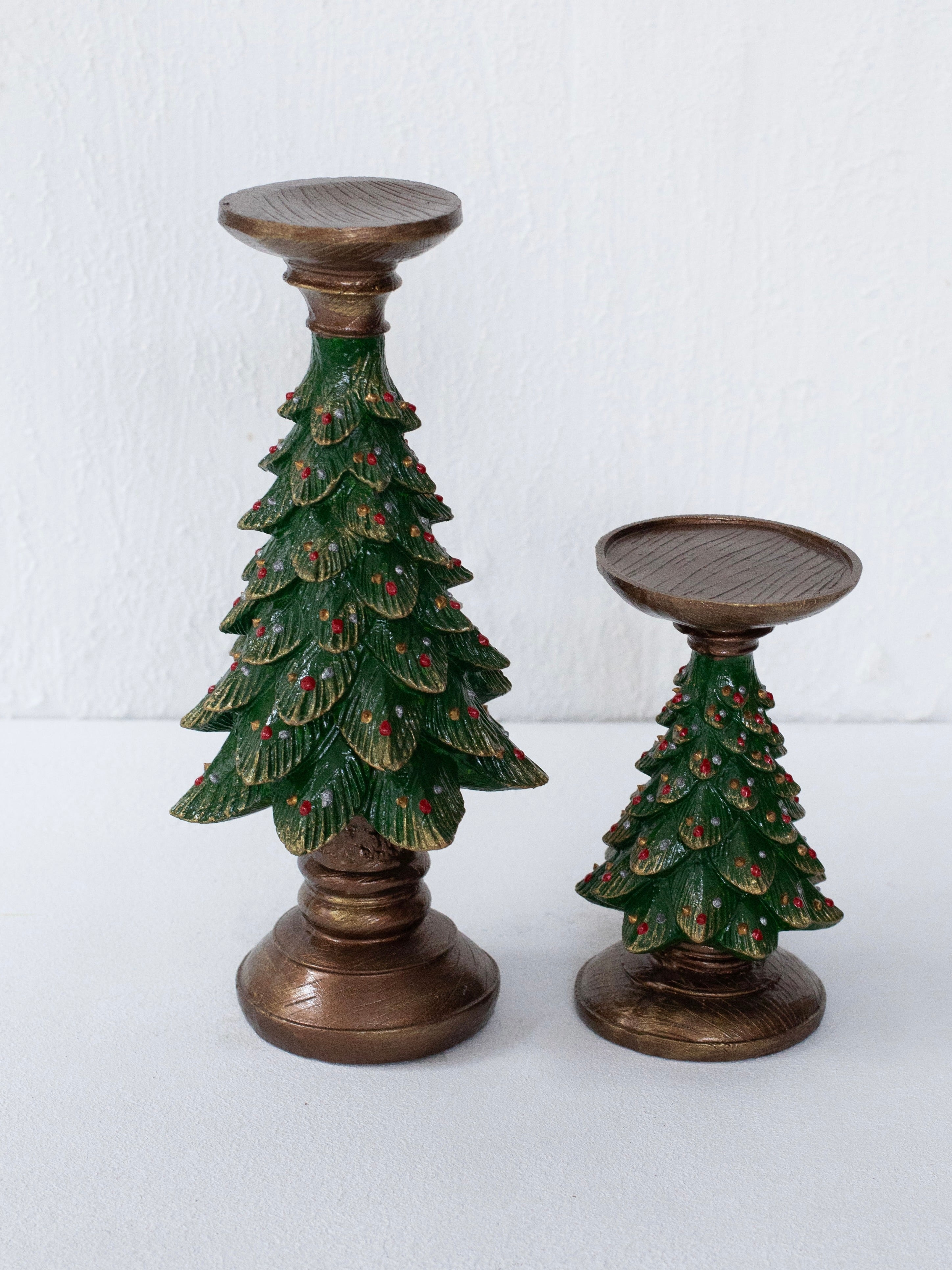 Dea'rt İstanbul-Yılbaşı Ağacı Yeşil İkili Şamdan-Mumluk & Şamdan-3-Milagron.com