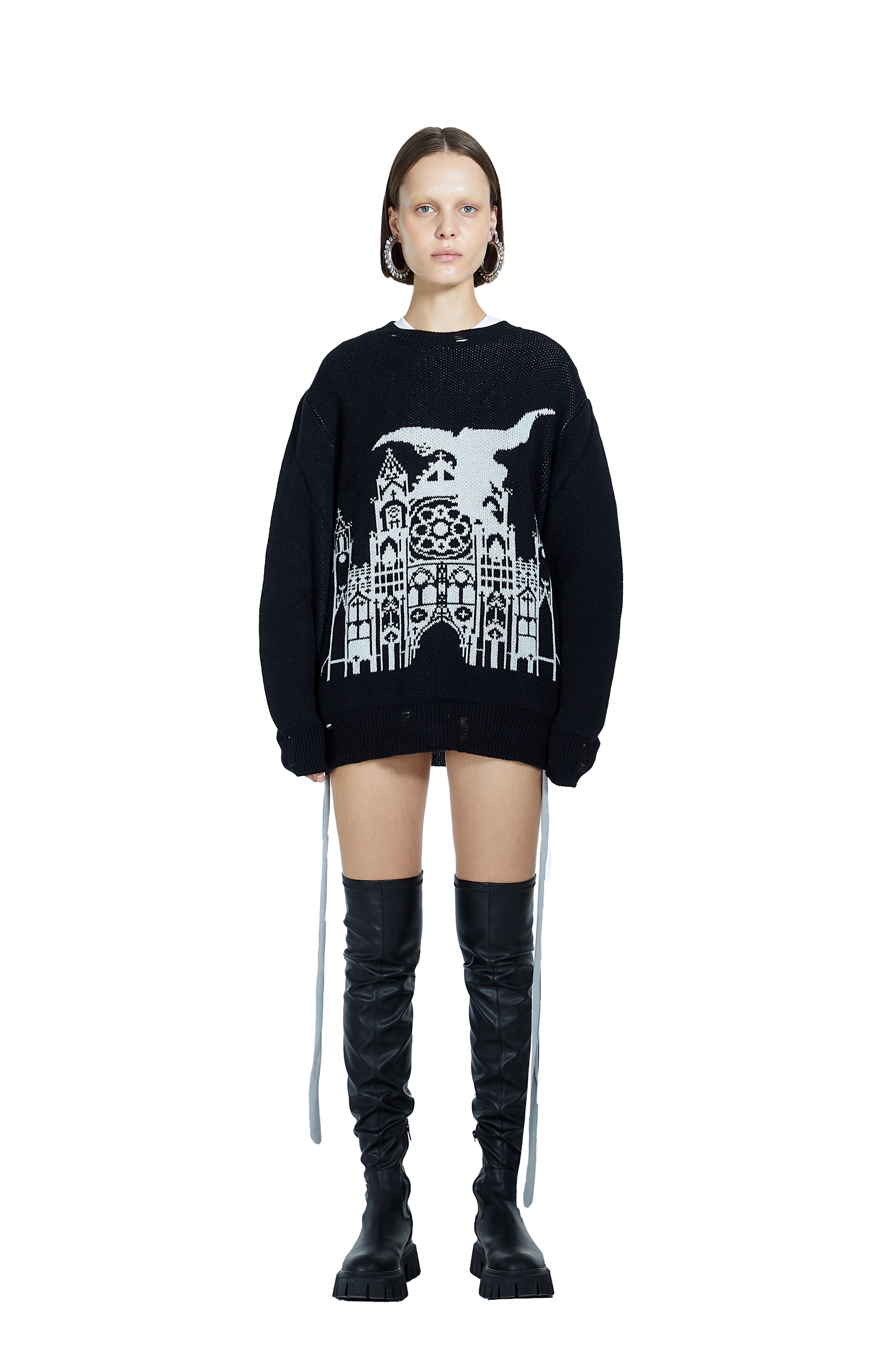 Death Is Easy-Angel Knitted Women’s Sweater-Kazak & Triko-1-Milagron.com