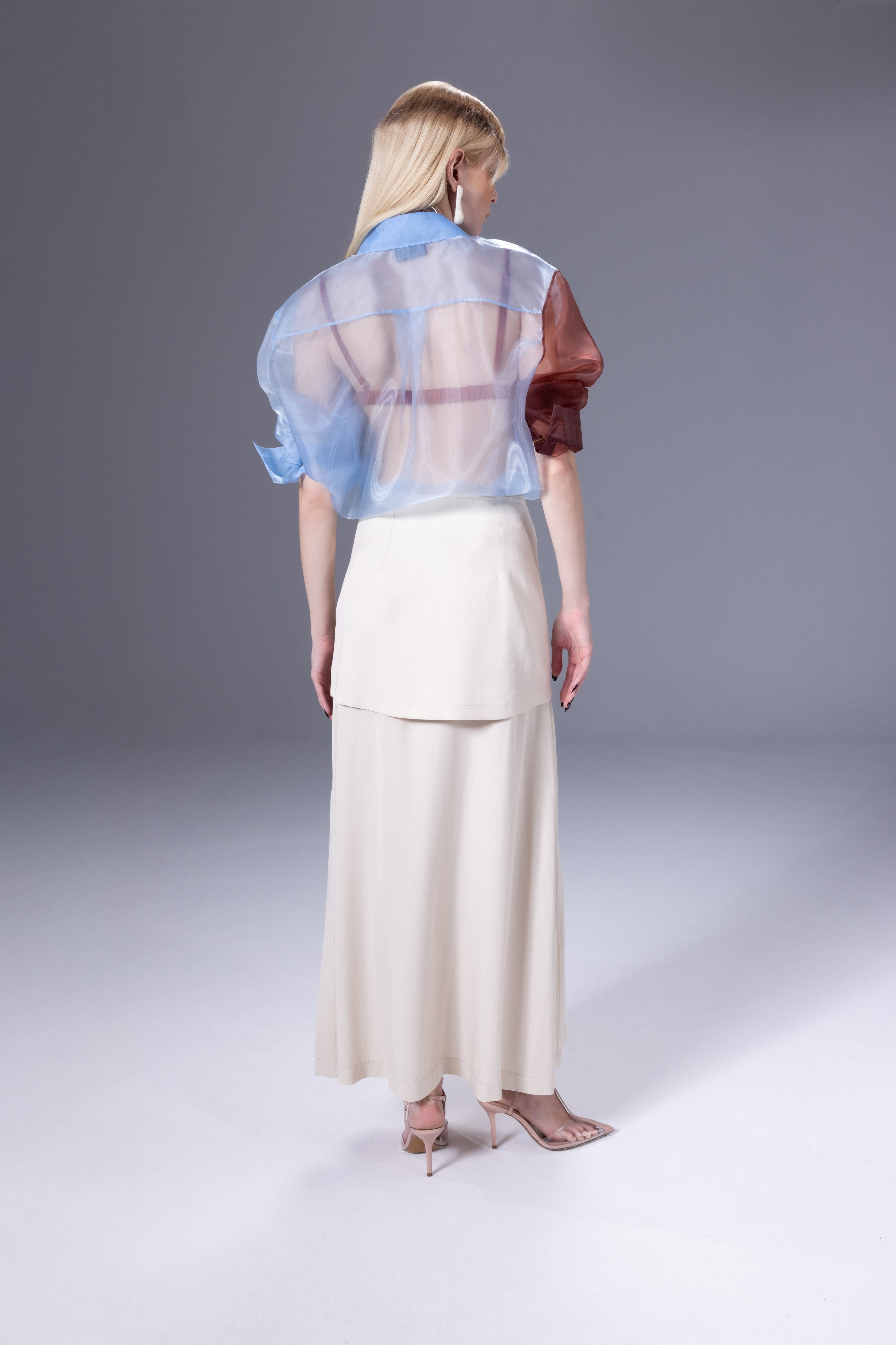 Death Is Easy-Baby Blue Organza Puzzle Shirt-Gömlek-2-Milagron.com