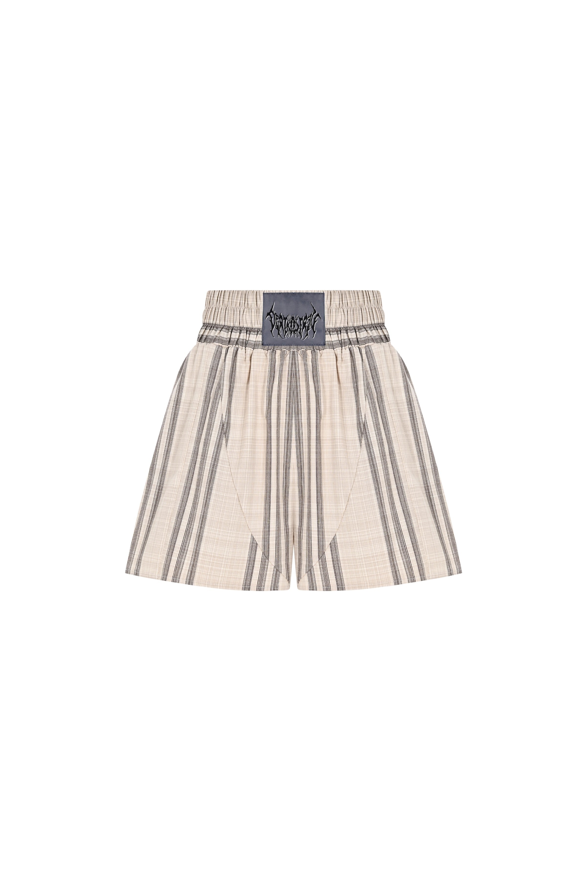 Death Is Easy-Beige Striped Boxer Shorts-Şort-1-Milagron.com