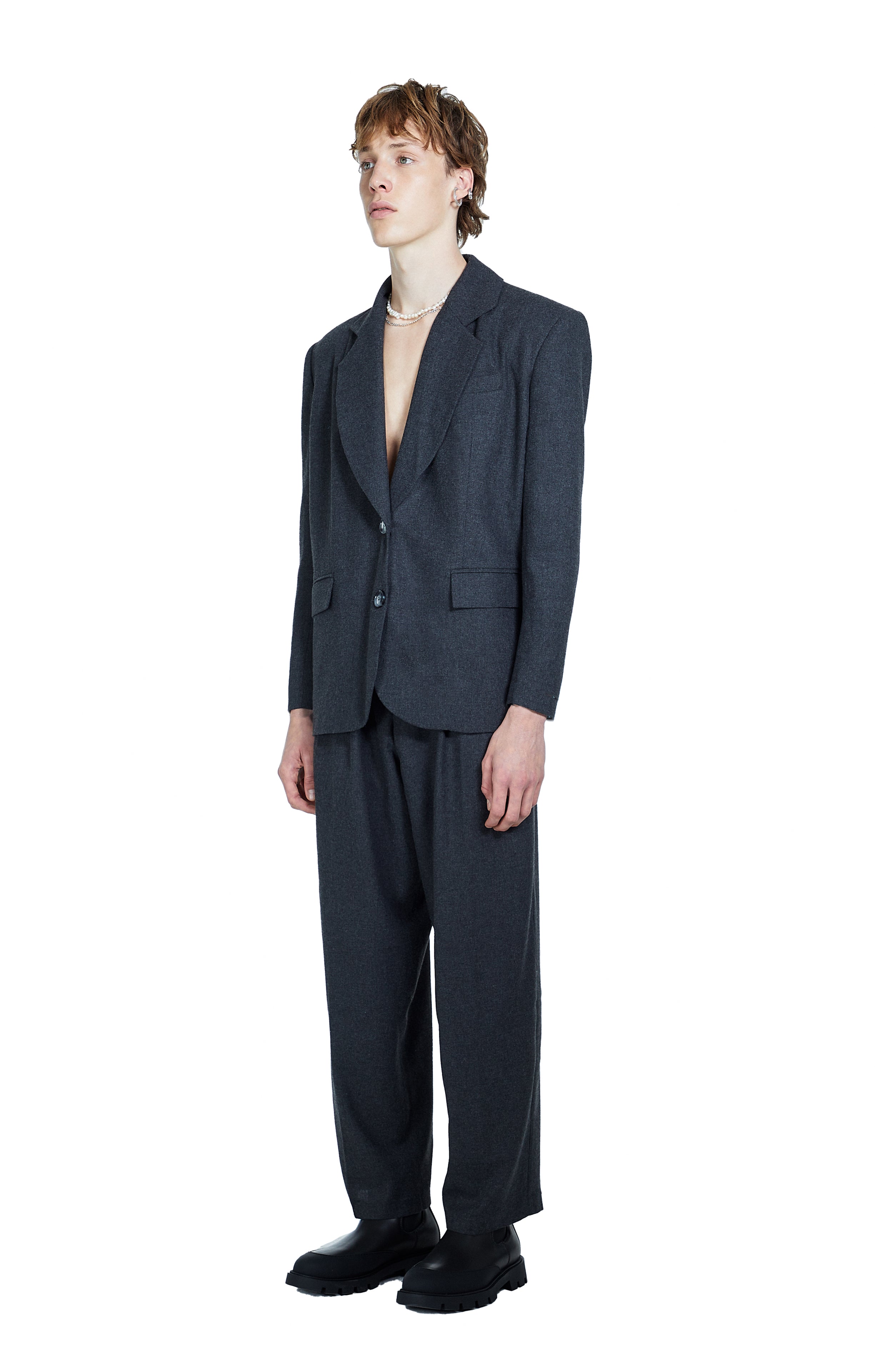 Death Is Easy-Charcoal Grey Men’s Blazer-Blazer Ceket-2-Milagron.com