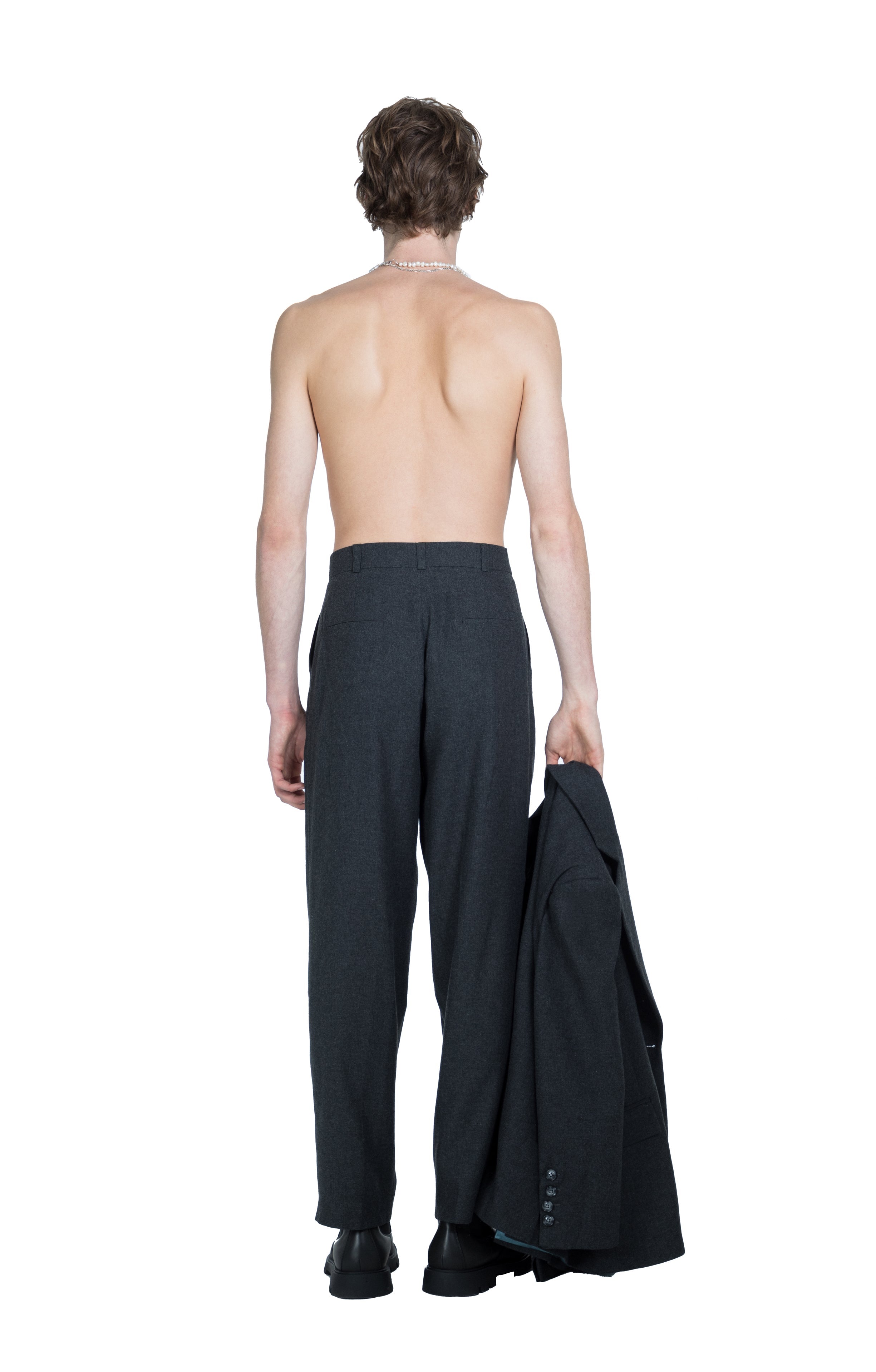Death Is Easy-Charcoal Grey Tailored Men’s Trousers-Kumaş Pantolon-3-Milagron.com