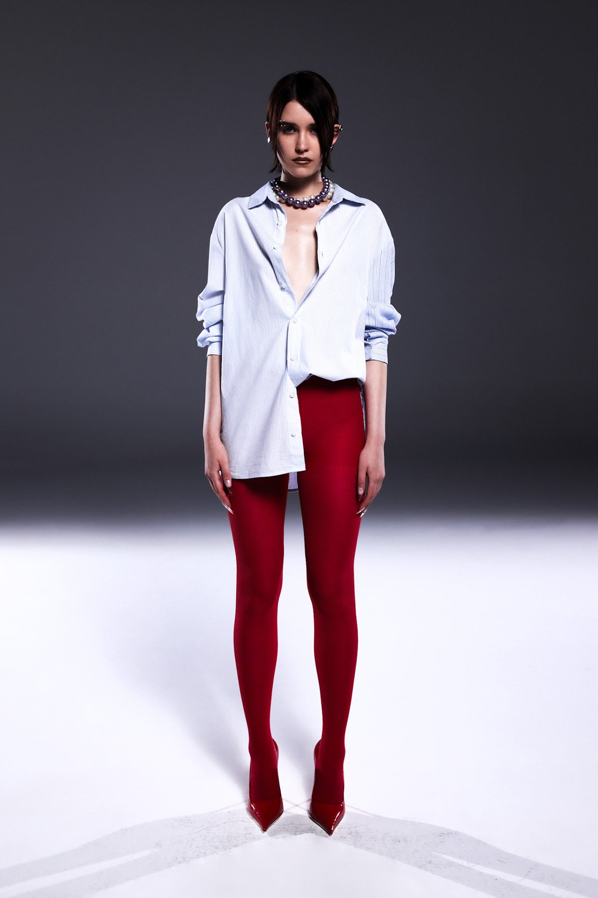 Death Is Easy-Checkered Patchwork Button Down Oversize Shirt-Gömlek-1-Milagron.com