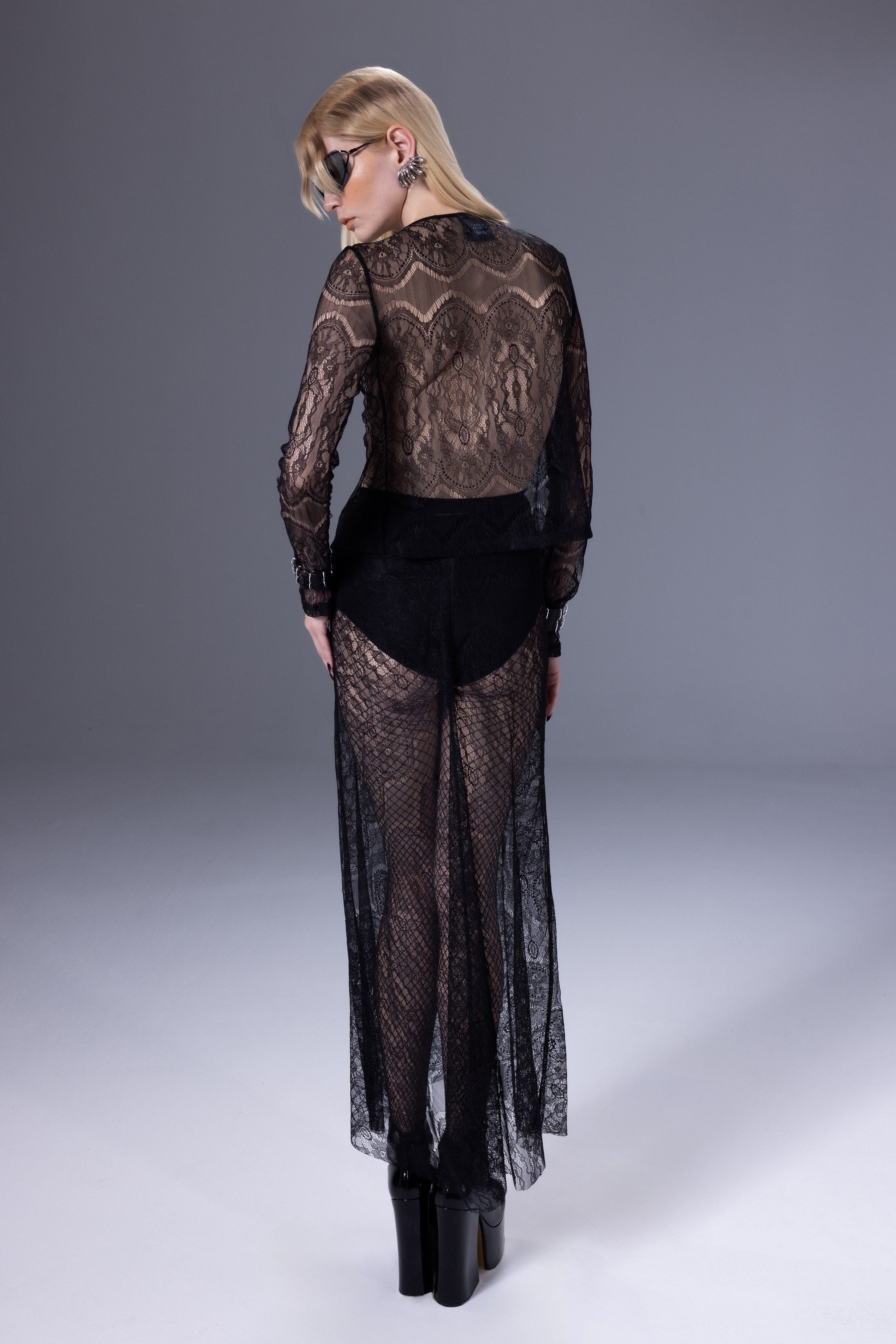 Death Is Easy-Gothic Tie Front Lace Top-Top-2-Milagron.com