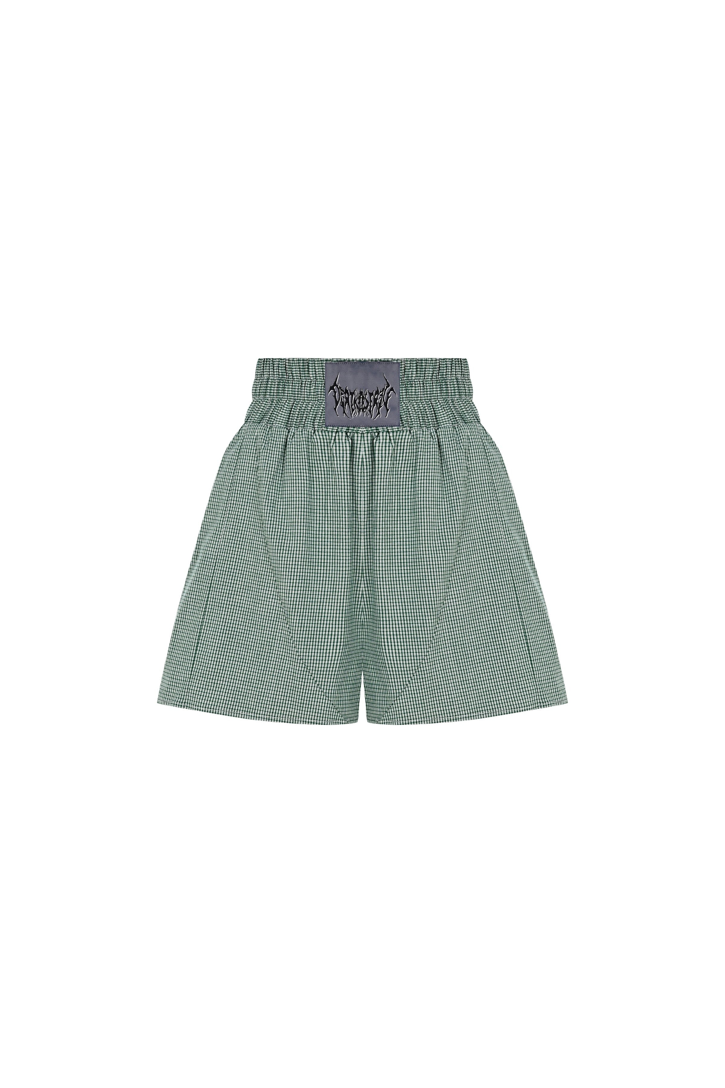 Death Is Easy-Green Checkered Boxer Shorts-Şort-1-Milagron.com