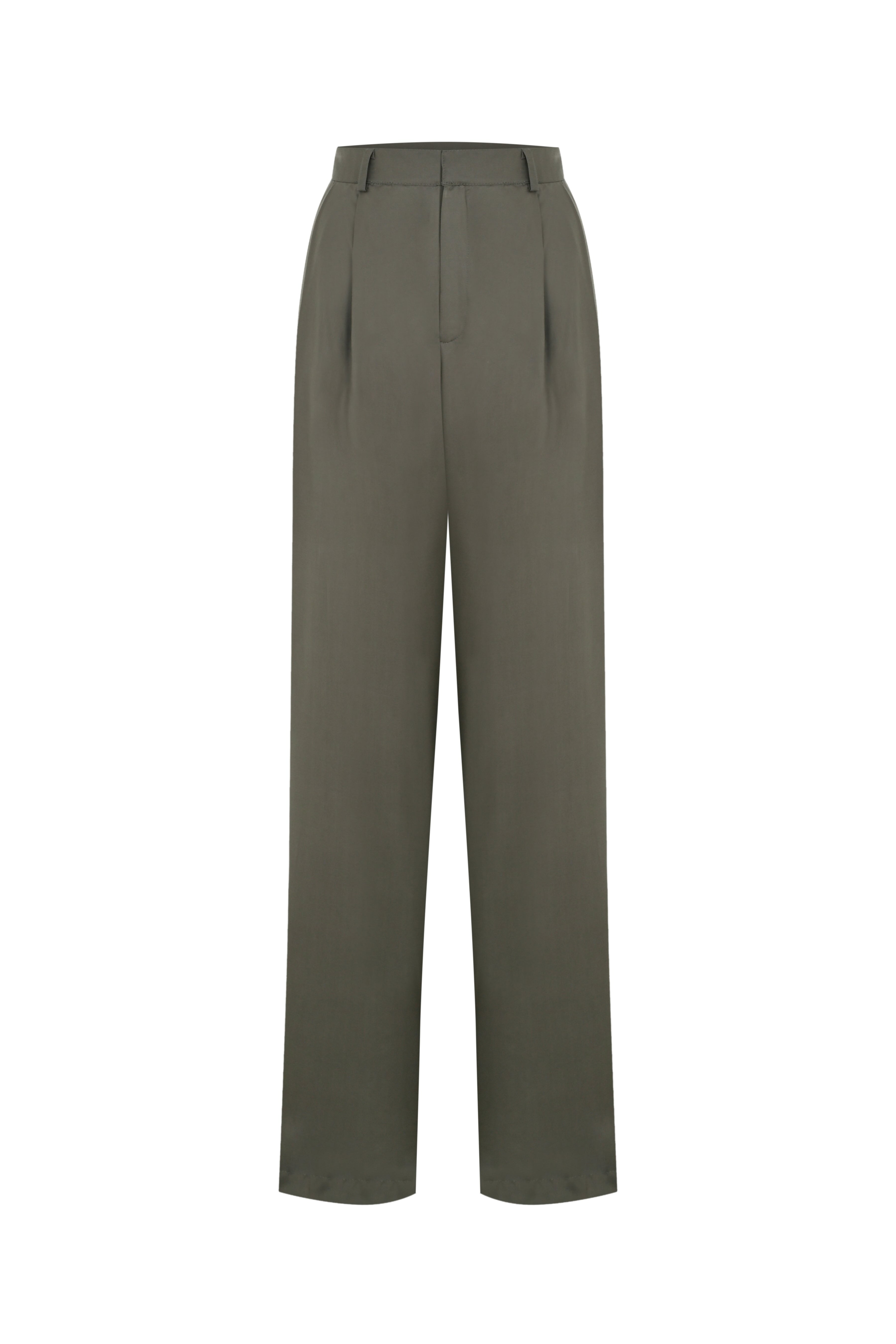 Death Is Easy-Khaki Pleated Pants-Pantolon-3-Milagron.com