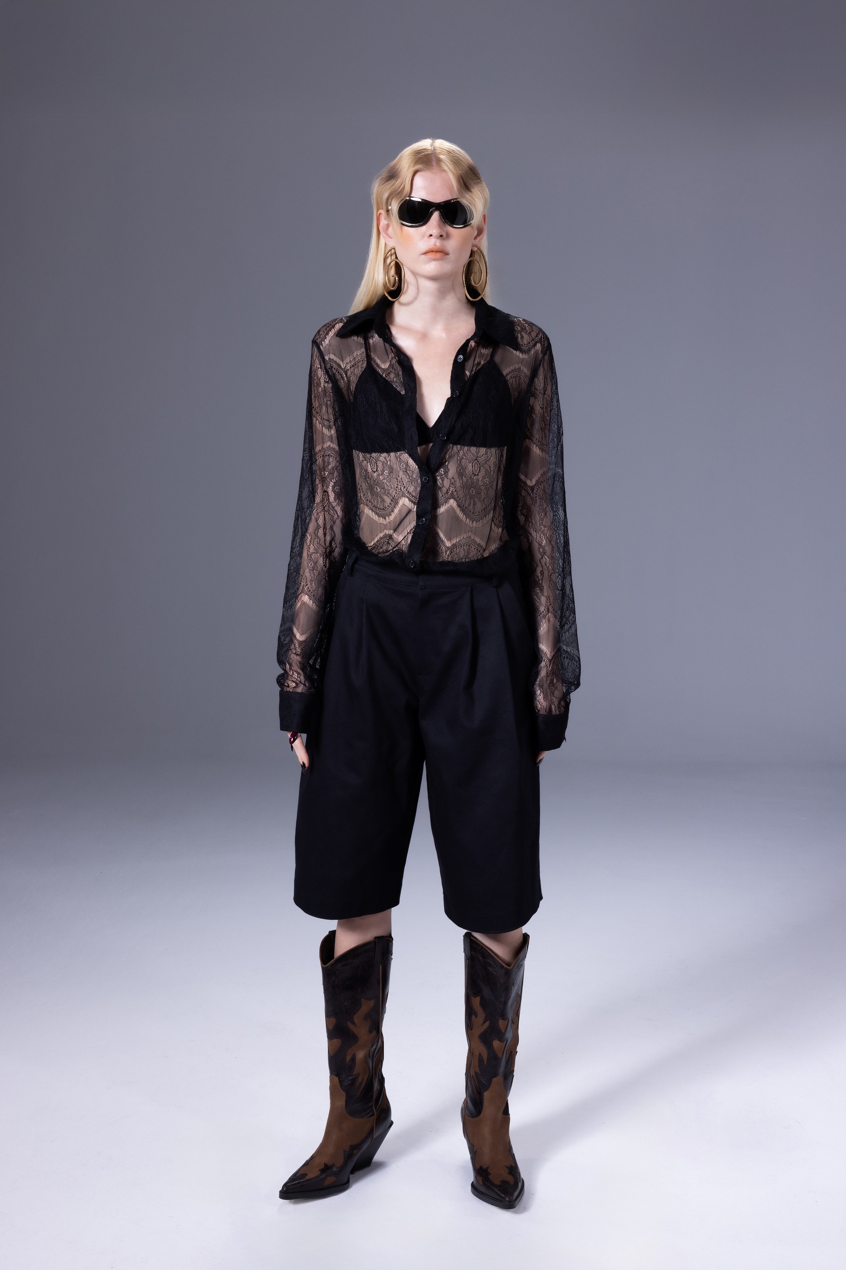 Death Is Easy-Lace Button Down Shirt-Gömlek-2-Milagron.com