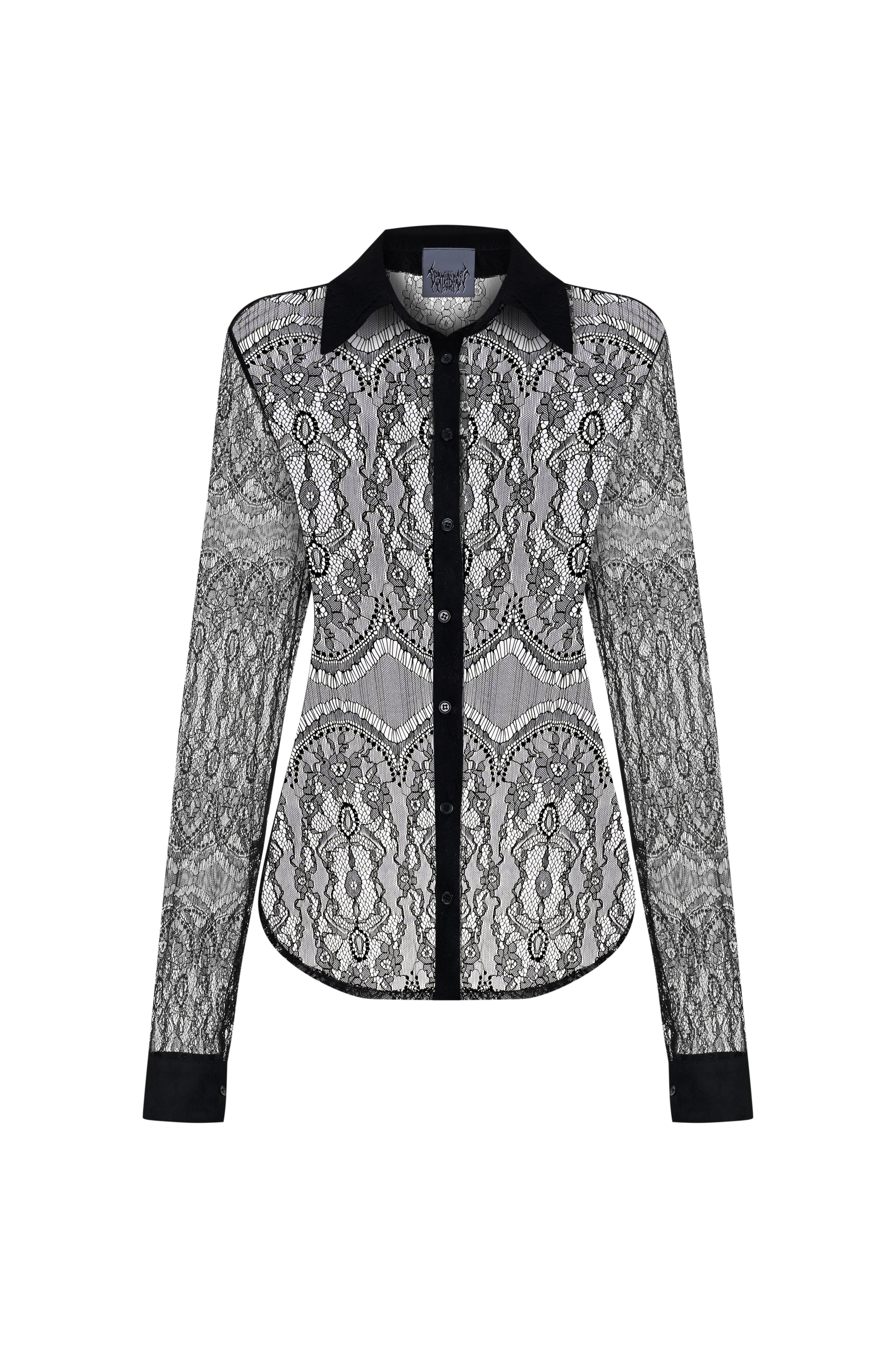 Death Is Easy-Lace Button Down Shirt-Gömlek-4-Milagron.com