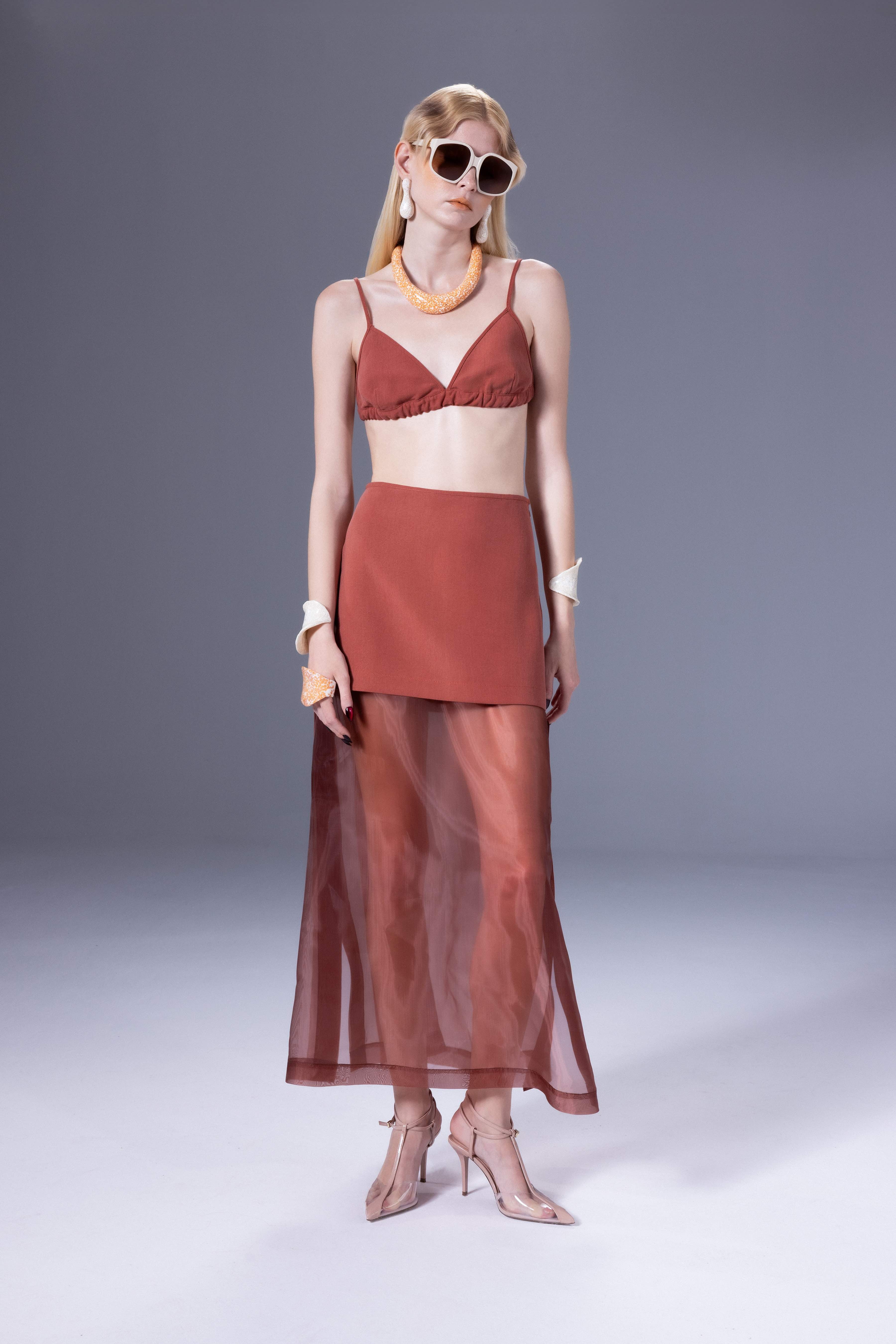 Death Is Easy-Mid Length Organza Skirt-Etek-1-Milagron.com