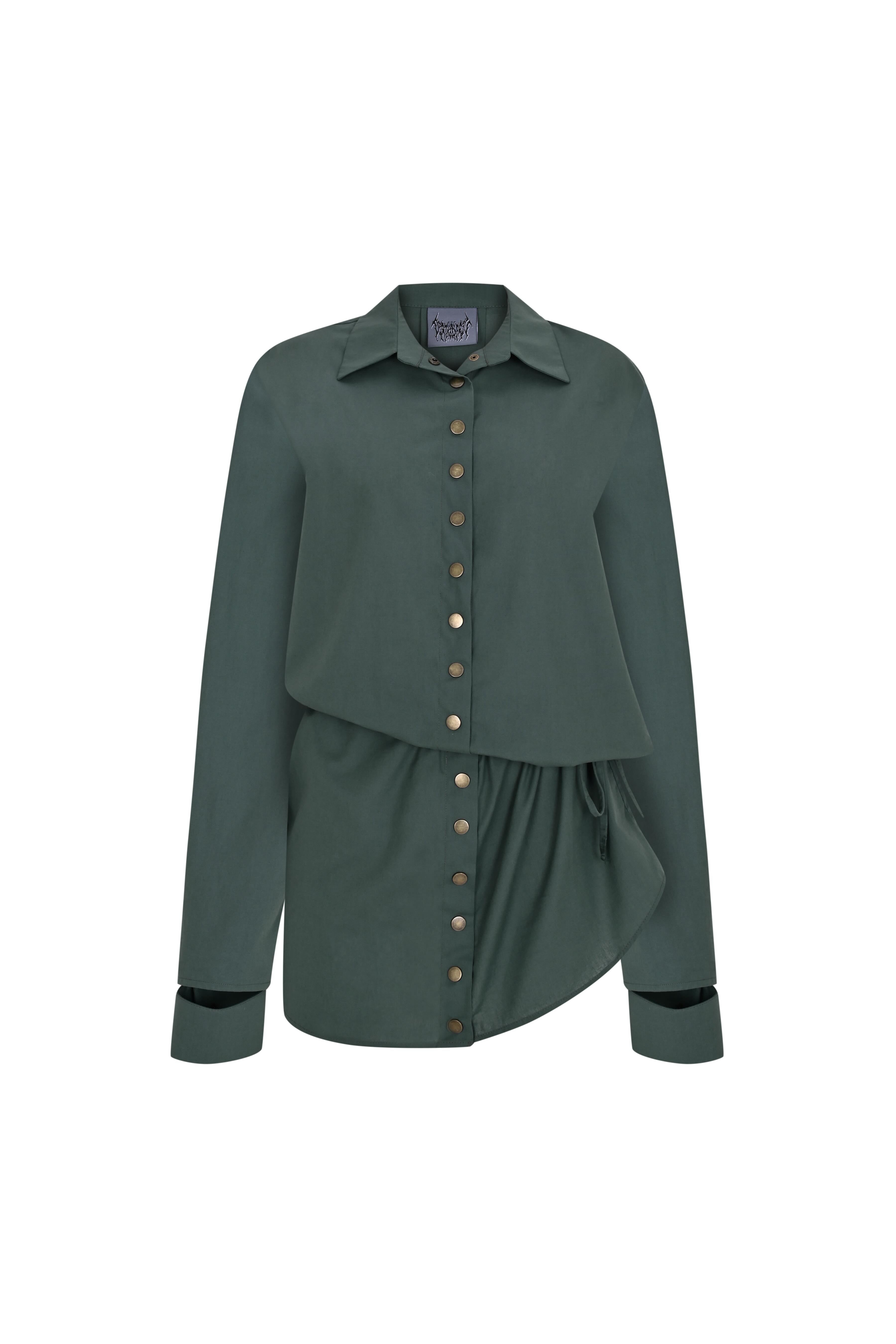 Death Is Easy-Mint Green Shirt Dress-Elbise-4-Milagron.com