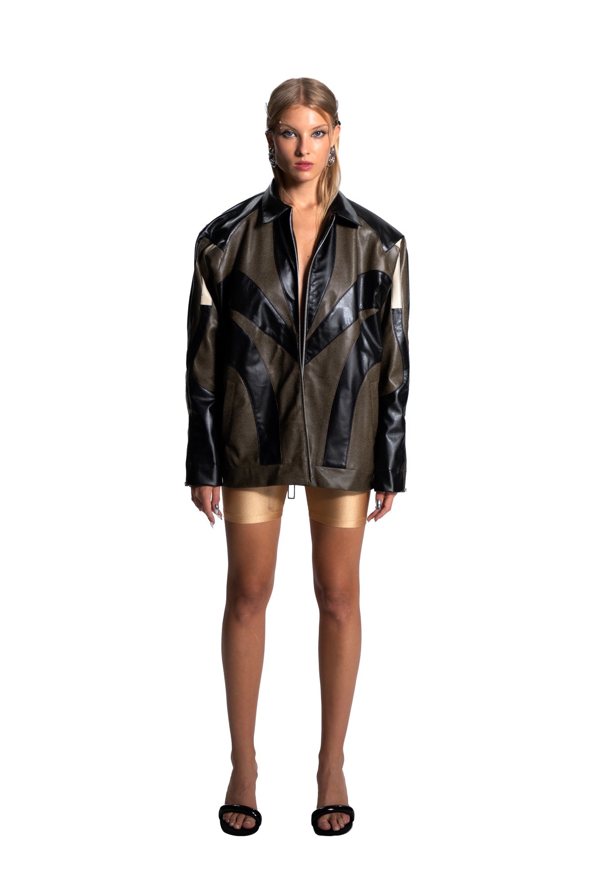 Death Is Easy-Puzzle Leather Jacket-Deri Mont-1-Milagron.com