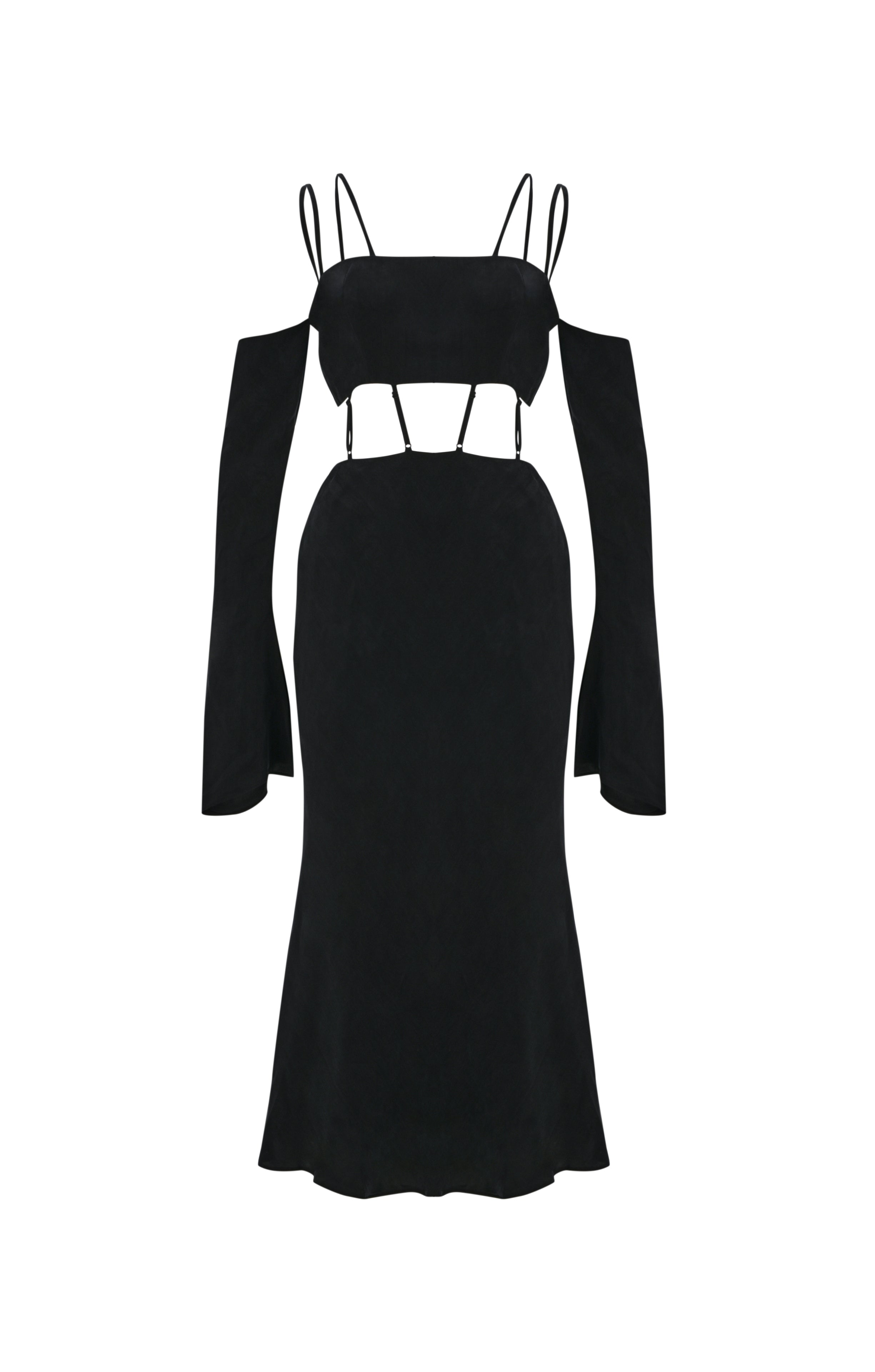 Death Is Easy-Silky Black Dress-Elbise-4-Milagron.com