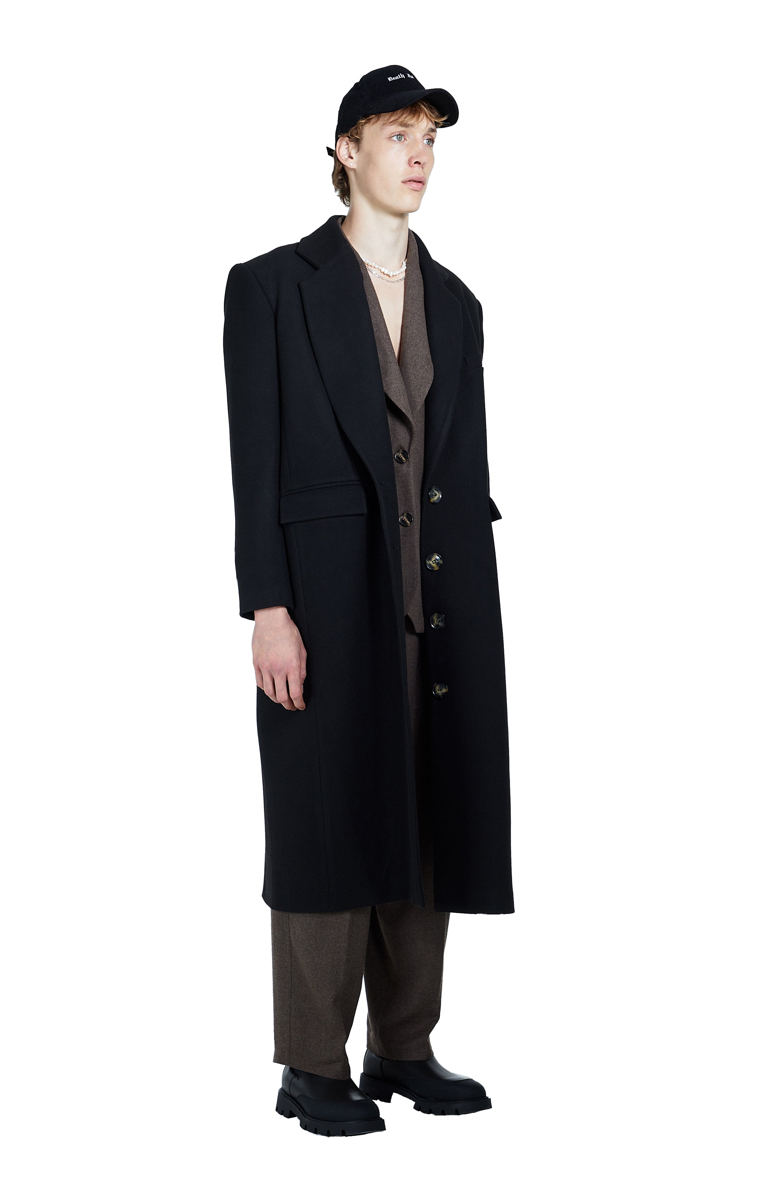 Death Is Easy-Single Breasted Black Men’s Coat-Kaban-3-Milagron.com