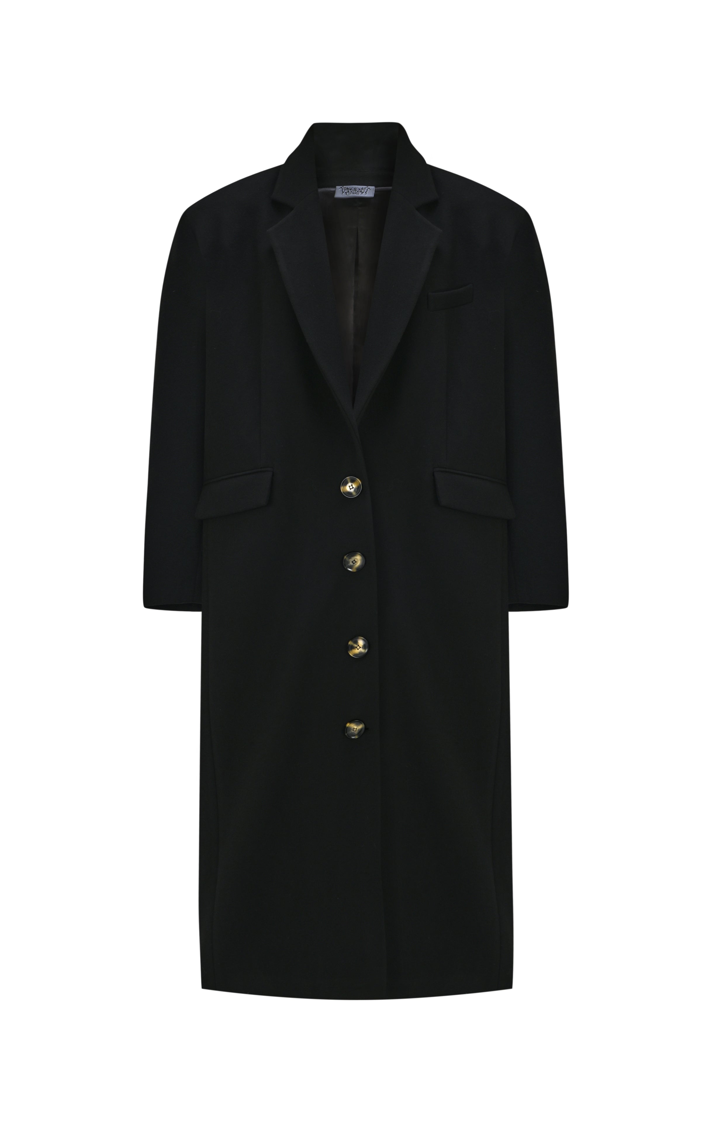 Death Is Easy-Single Breasted Women’s Black Coat-Kaban-4-Milagron.com