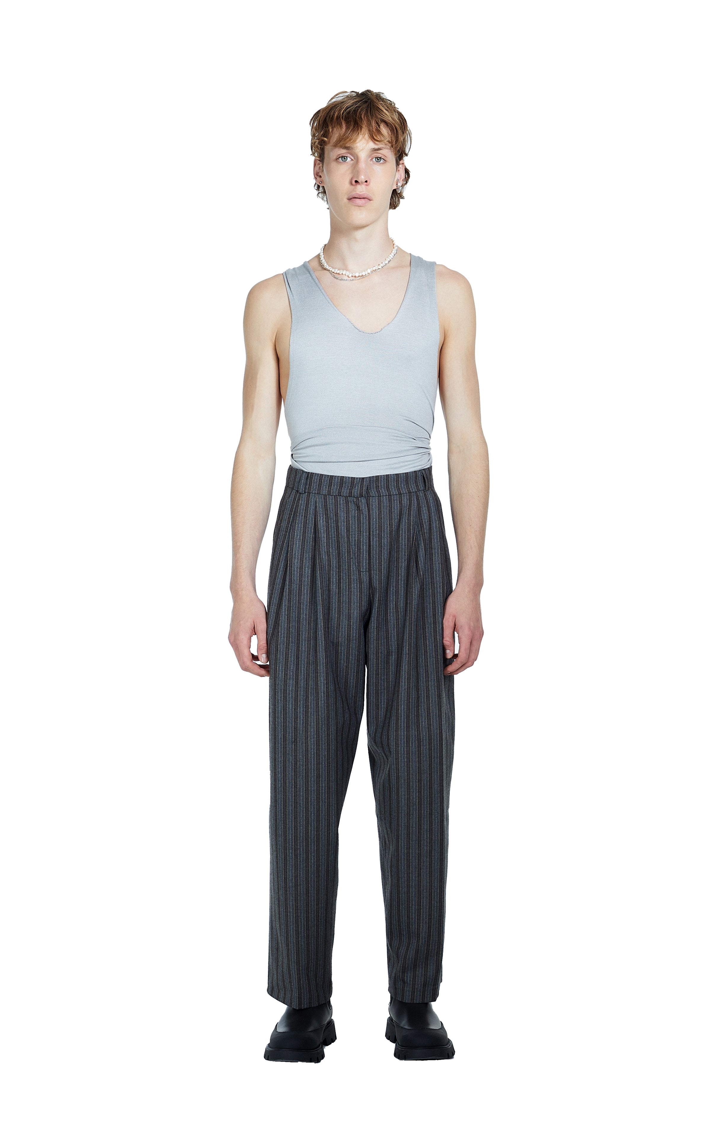 Death Is Easy-Striped Tailored Men’s Trousers-Kumaş Pantolon-1-Milagron.com