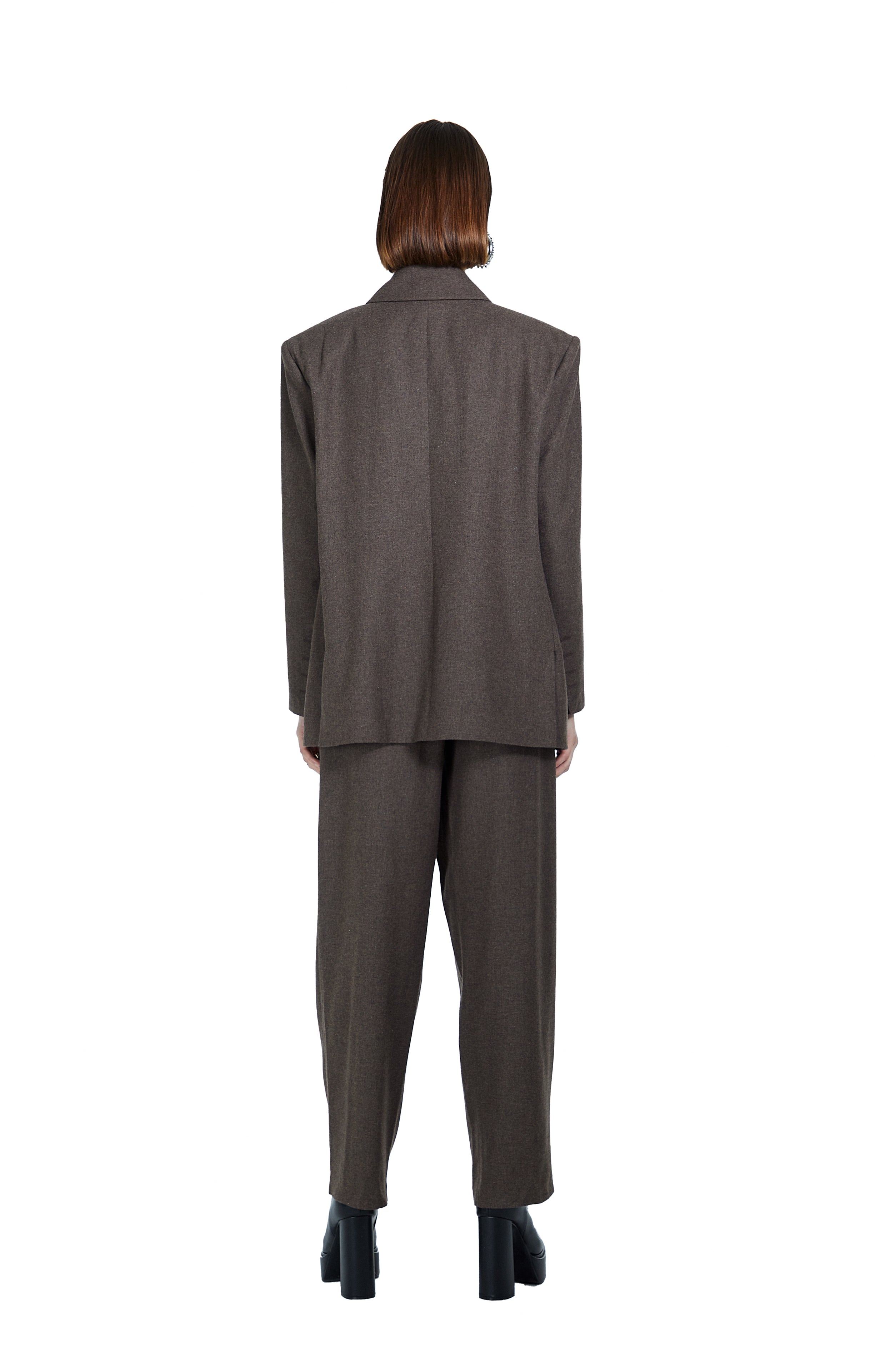 Death Is Easy-Taupe Brown Oversize Women’s Blazer-Blazer Ceket-2-Milagron.com