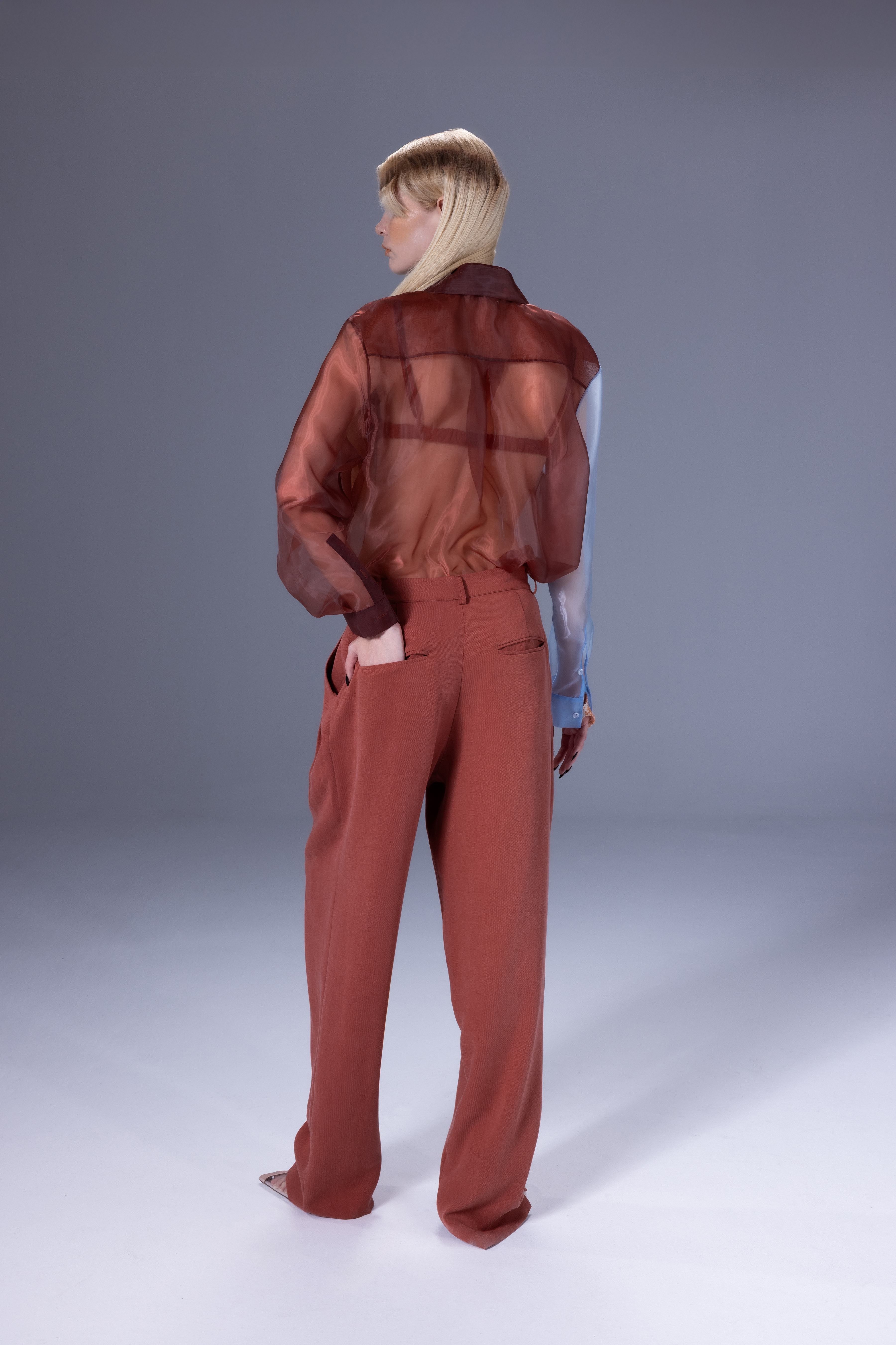 Death Is Easy-Terra Cotta Pleated Cotton Pants-Pantolon-4-Milagron.com