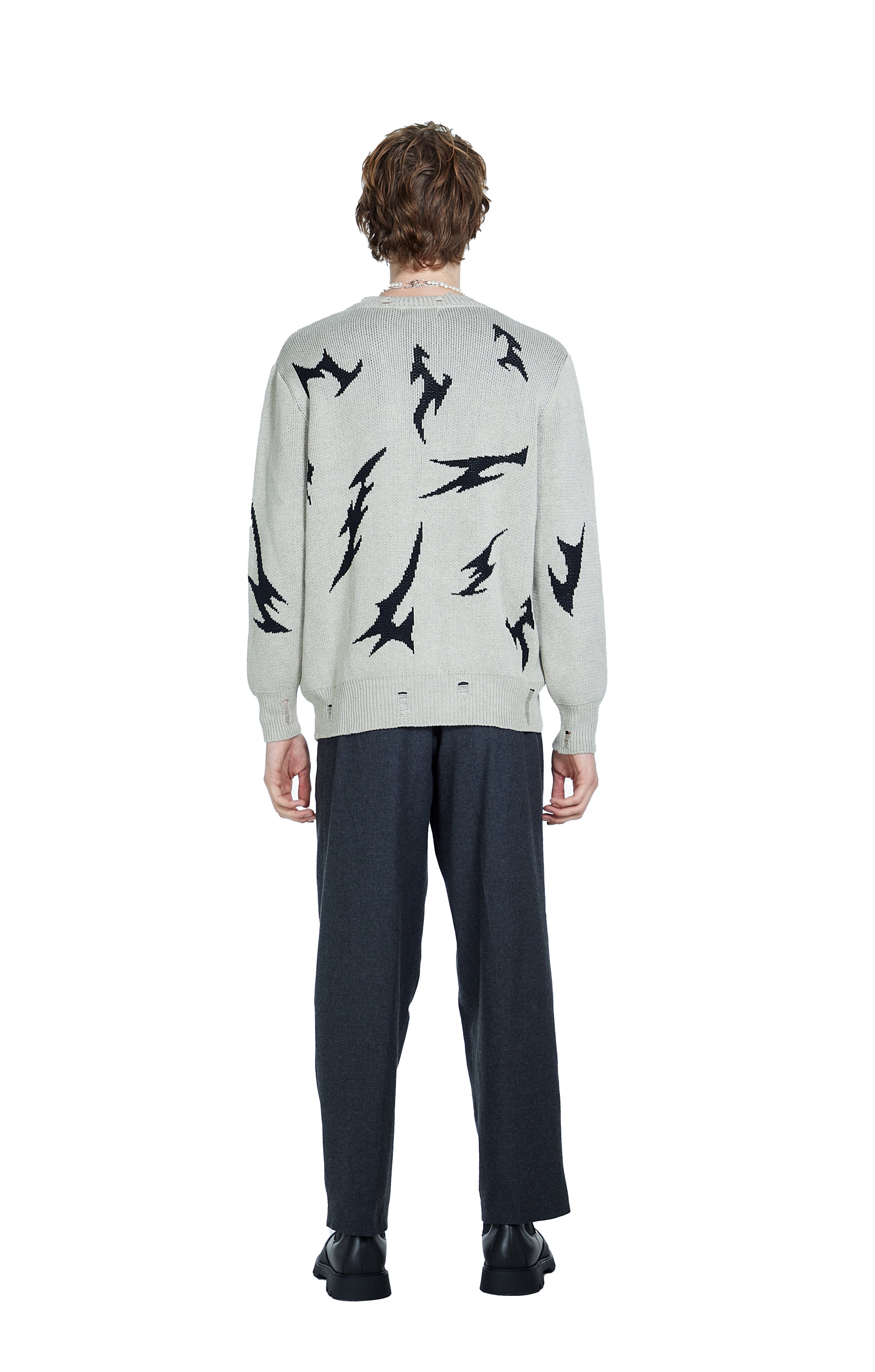 Death Is Easy-Tribal Tattoo Knitted Men’s Sweater-Kazak & Triko-2-Milagron.com