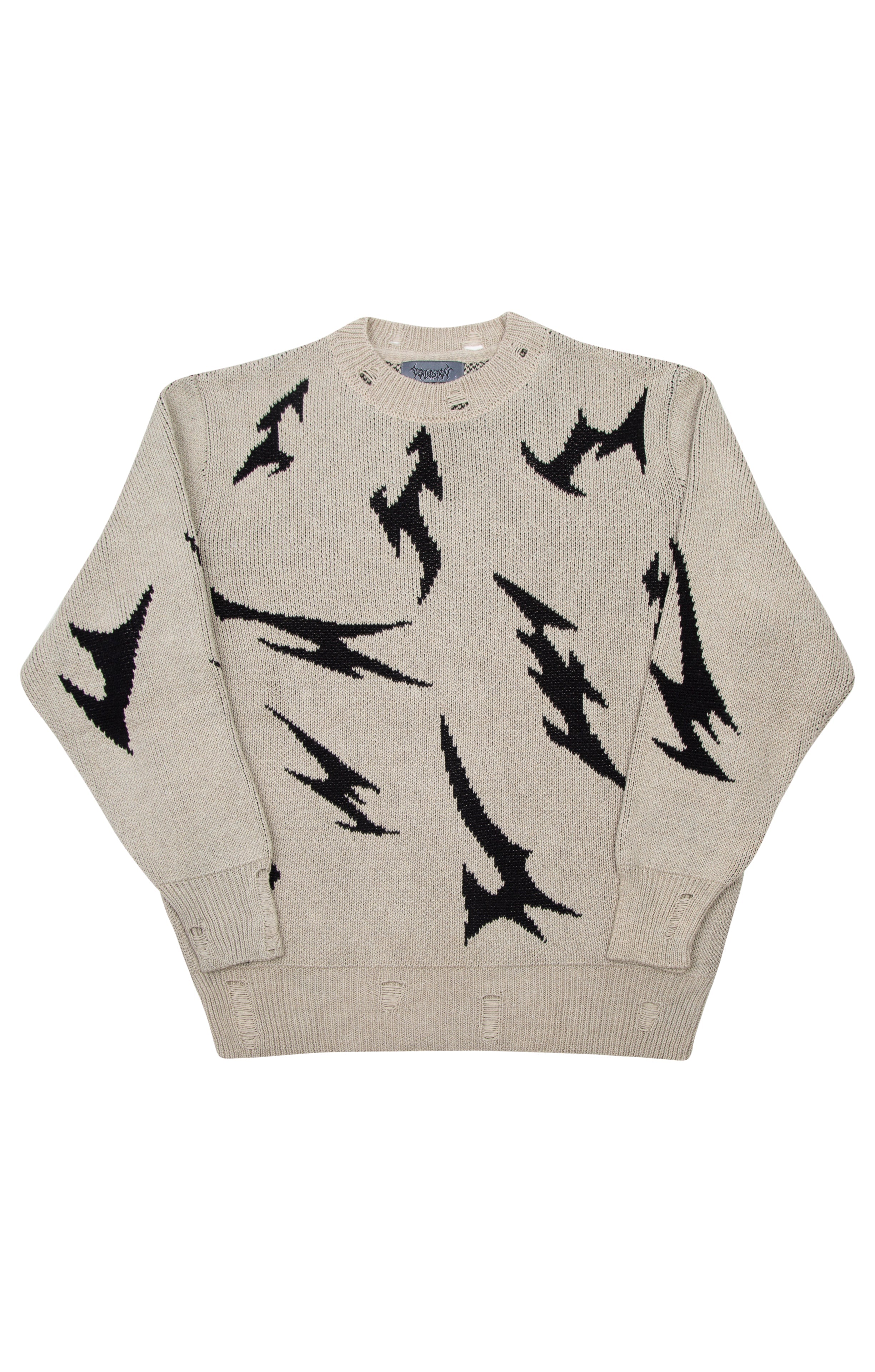 Death Is Easy-Tribal Tattoo Knitted Men’s Sweater-Kazak & Triko-3-Milagron.com