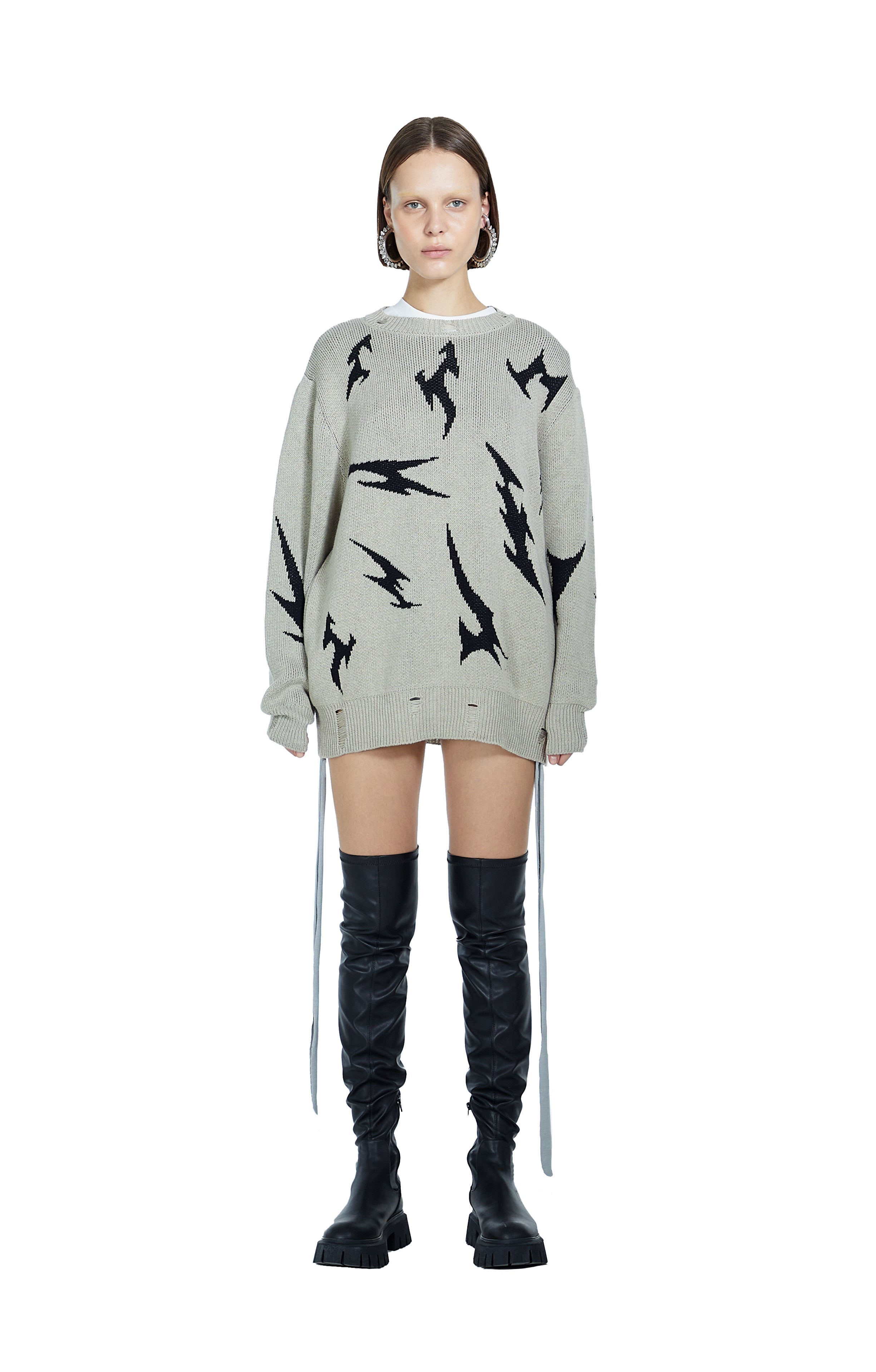Death Is Easy-Tribal Tattoo Knitted Women’s Sweater-Kazak & Triko-1-Milagron.com