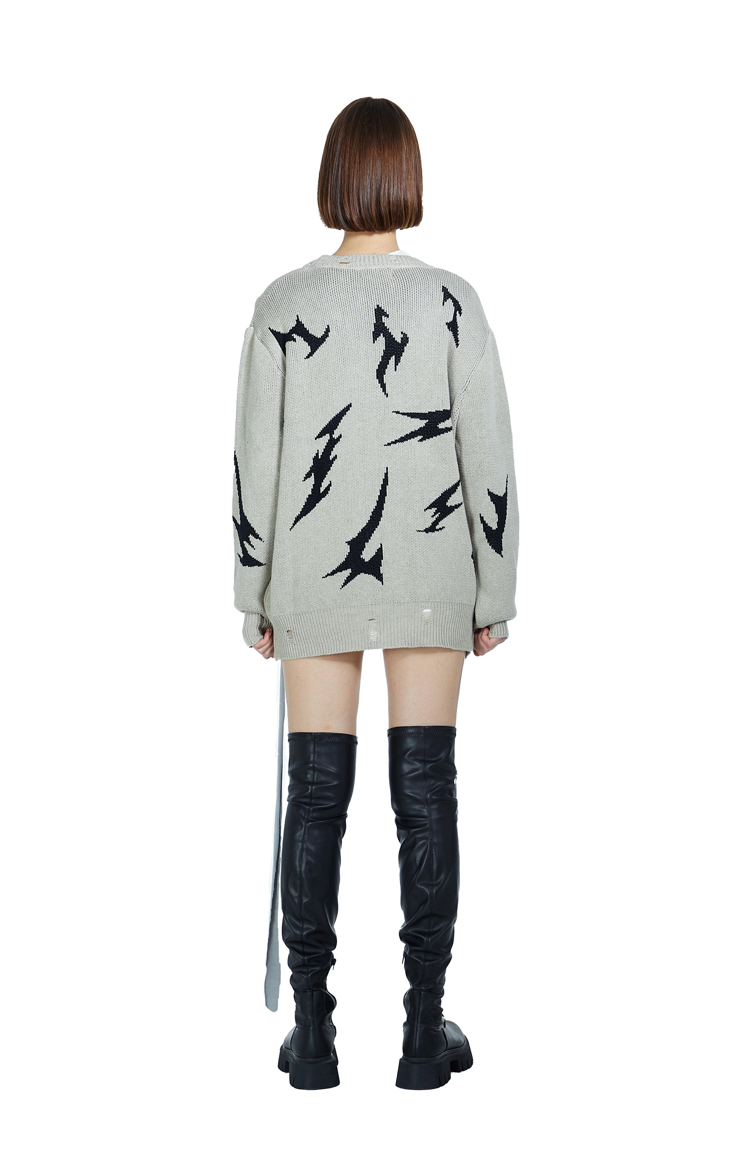 Death Is Easy-Tribal Tattoo Knitted Women’s Sweater-Kazak & Triko-3-Milagron.com
