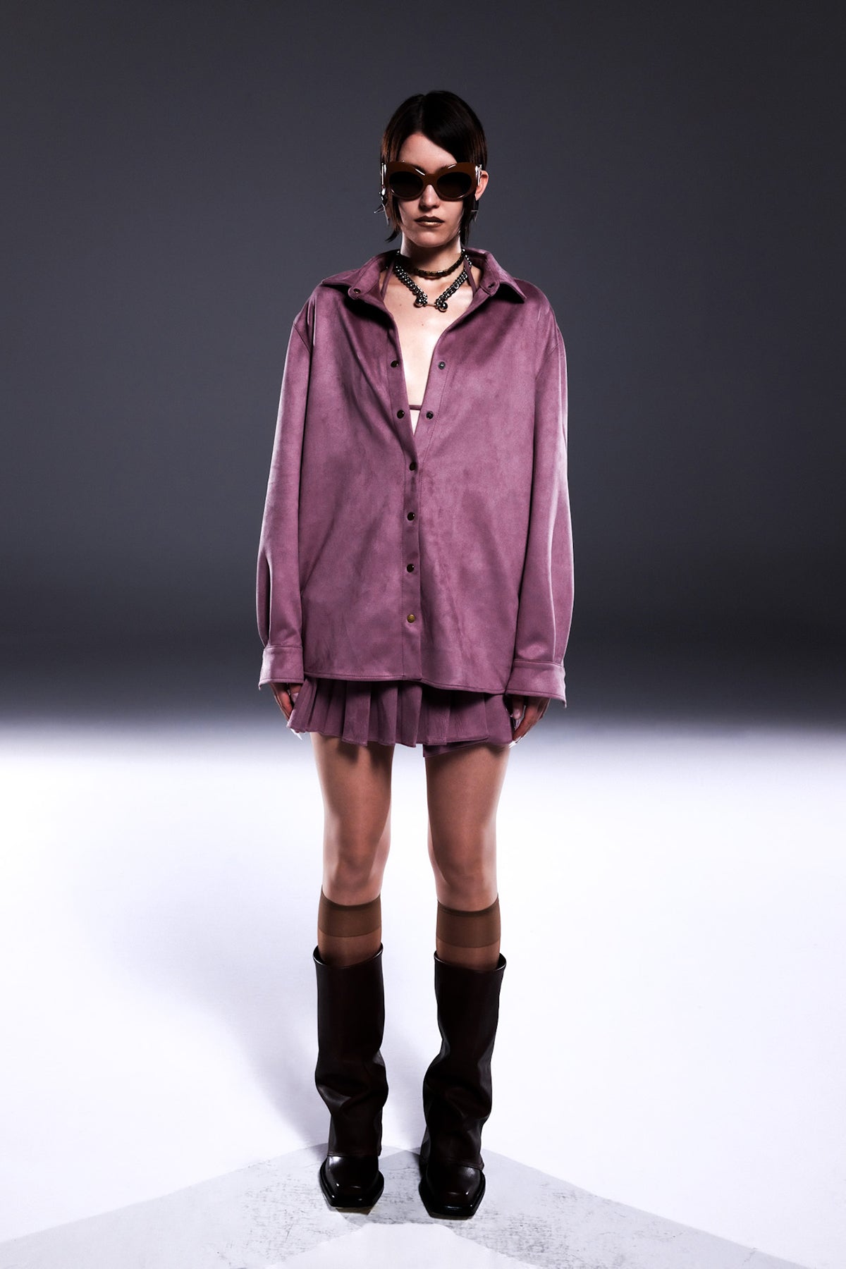 Death Is Easy-Warm Pink Oversize Button Down Shirt-Gömlek-1-Milagron.com