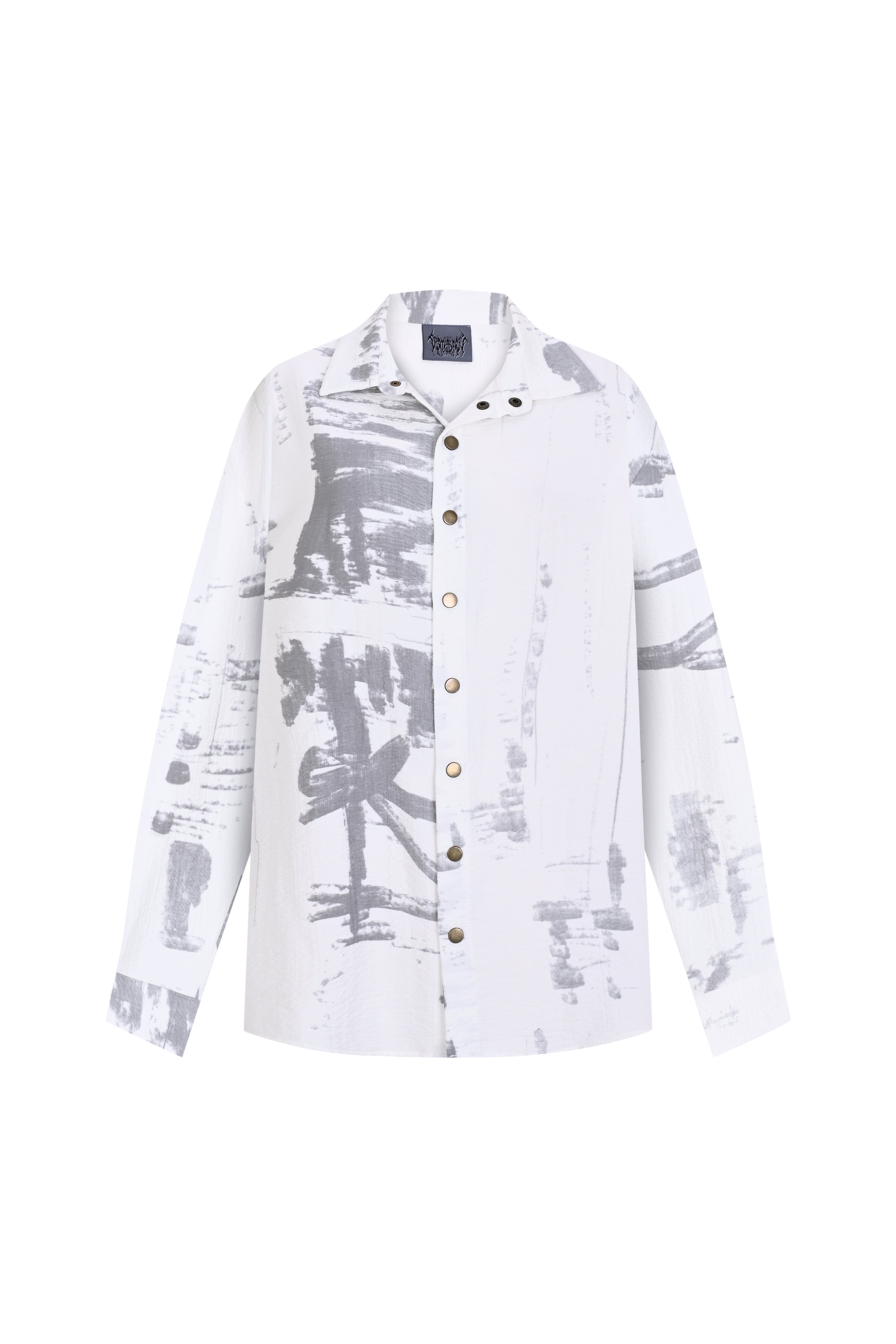 Death Is Easy-White Calligraphy Oversize Shirt-Gömlek-3-Milagron.com