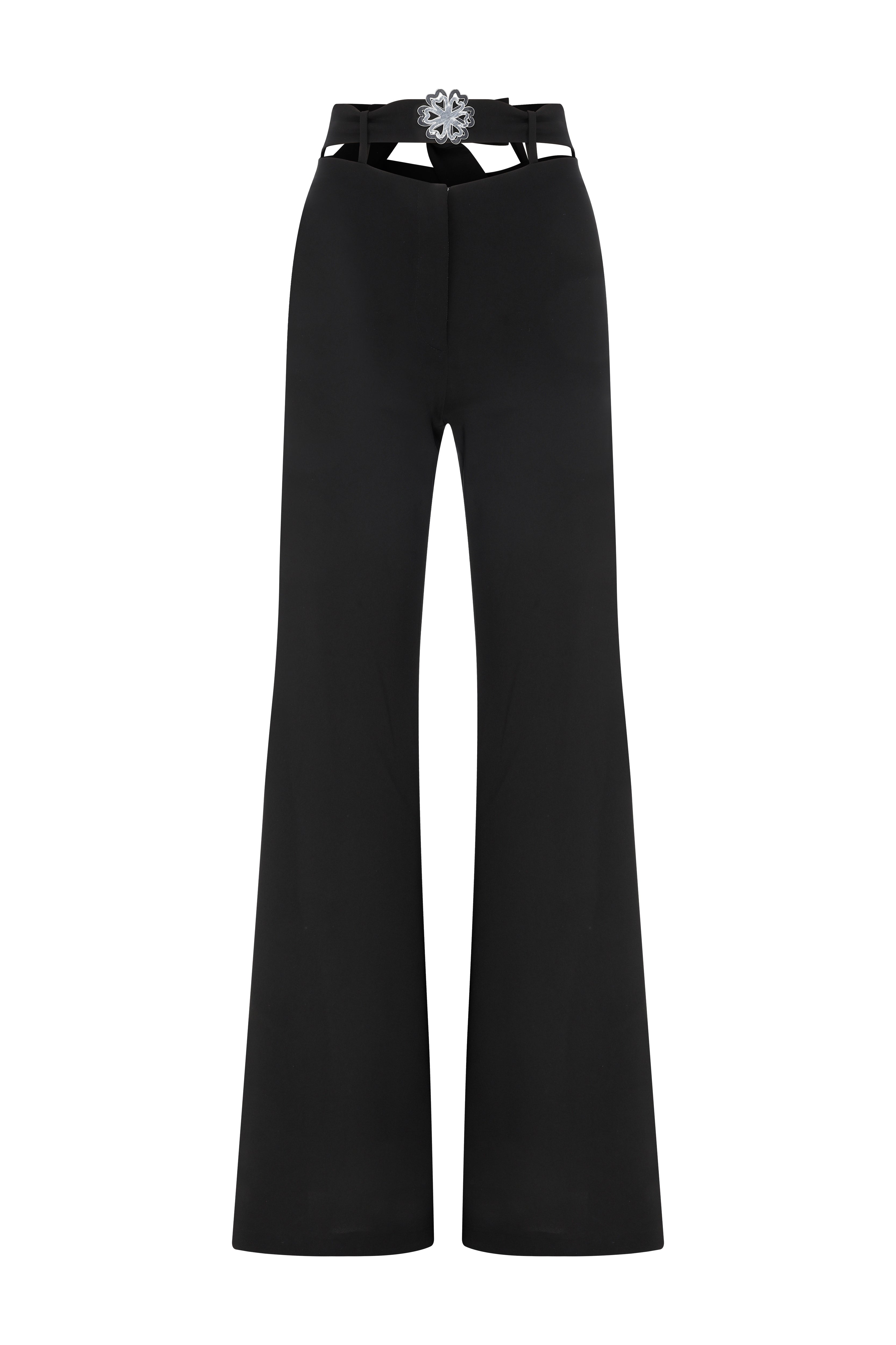 Declara-Belle Belted Silhouette Trousers-Pantolon-4-Milagron.com