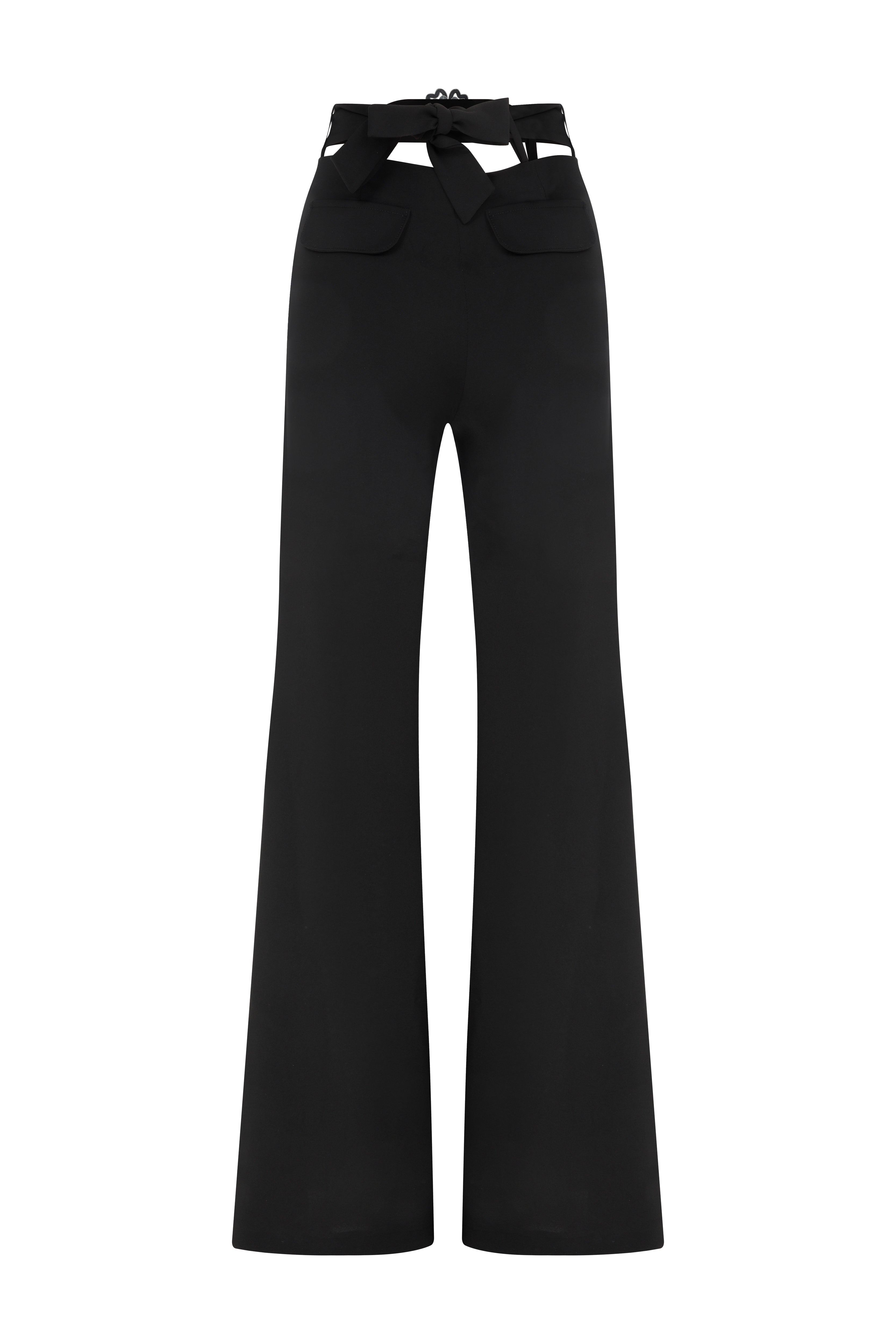 Declara-Belle Belted Silhouette Trousers-Pantolon-5-Milagron.com