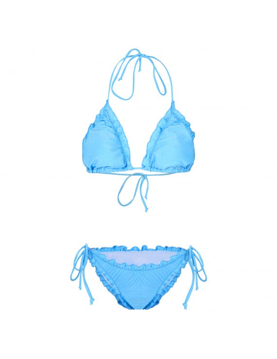 Declara-Blue Ruffle Bikini Set-1-Milagron.com