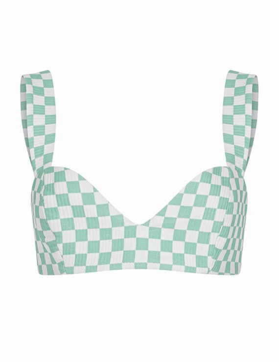 Declara-Checkered Bra Top-1-Milagron.com