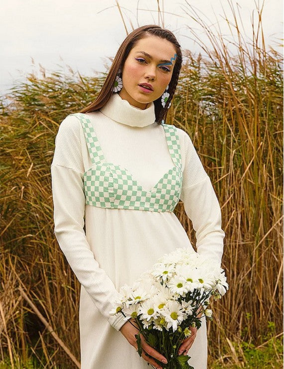 Declara-Checkered Bra Top-3-Milagron.com