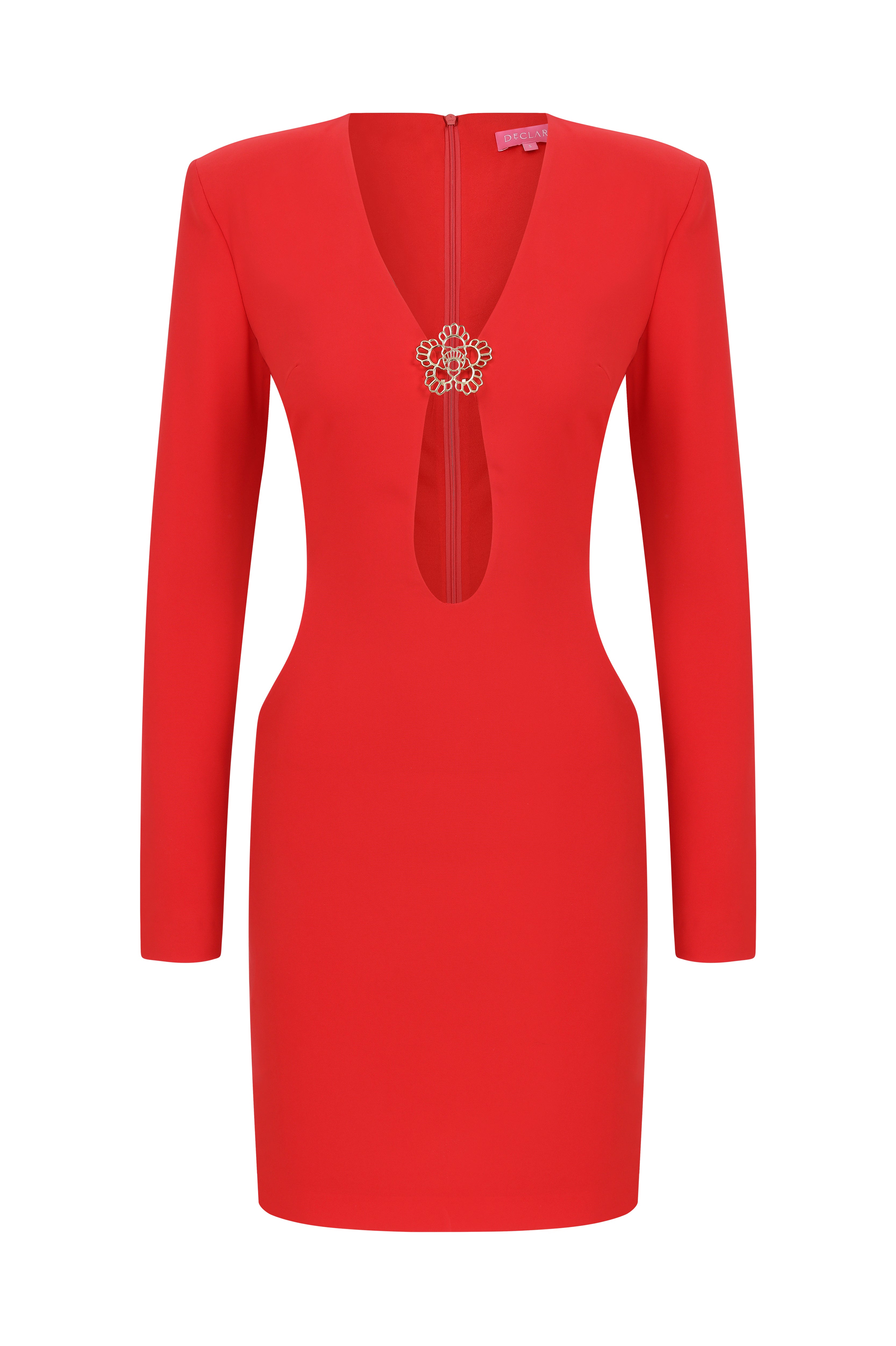 Declara-Cherry Bliss Open Waist Dress-Elbise-6-Milagron.com