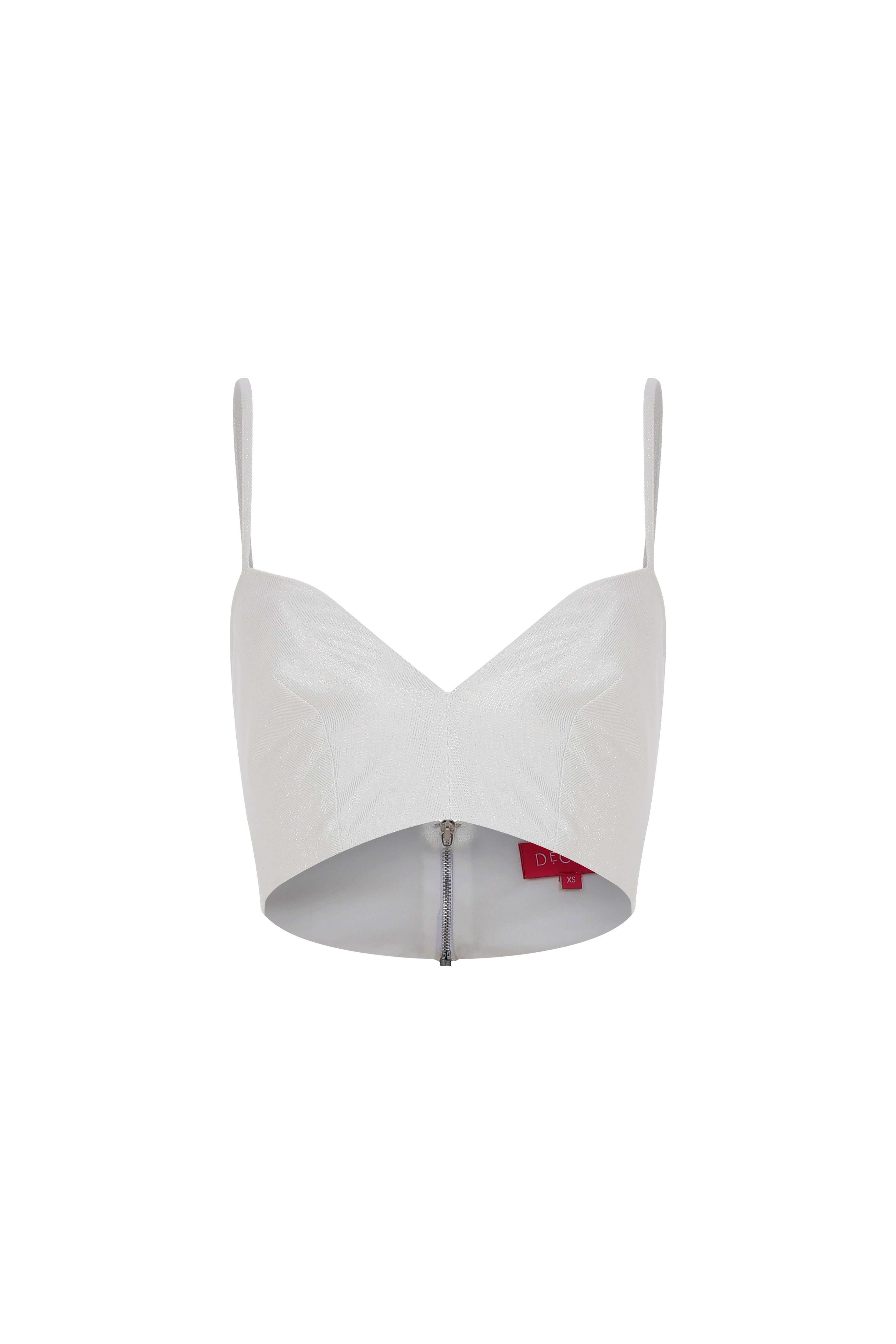 Declara-Cream Silver Bra Top-1-Milagron.com