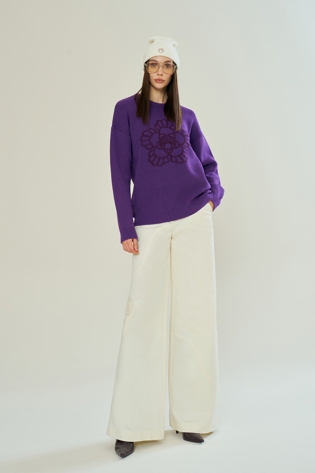 Declara-Floral Whisper Beige Jeans-Pantolon-1-Milagron.com