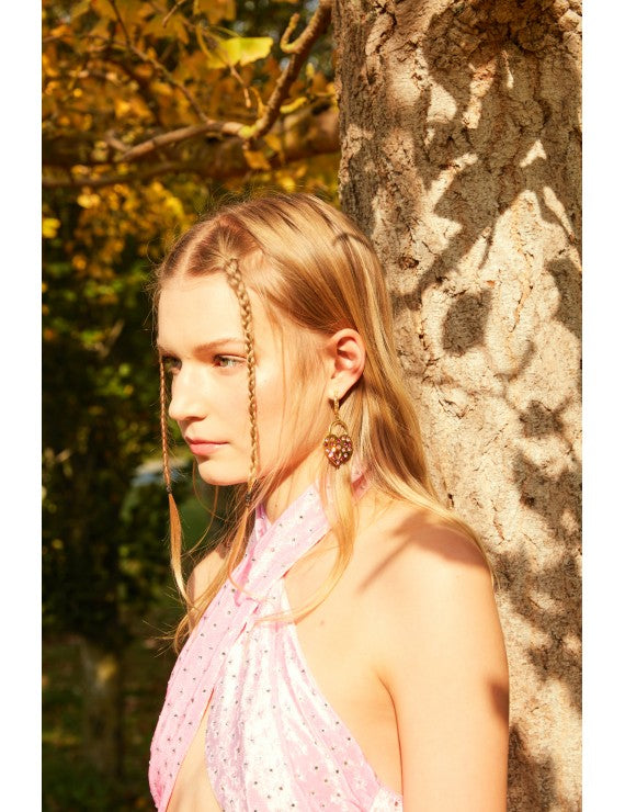 Declara-Gold Heart Padlock Earrings-4-Milagron.com