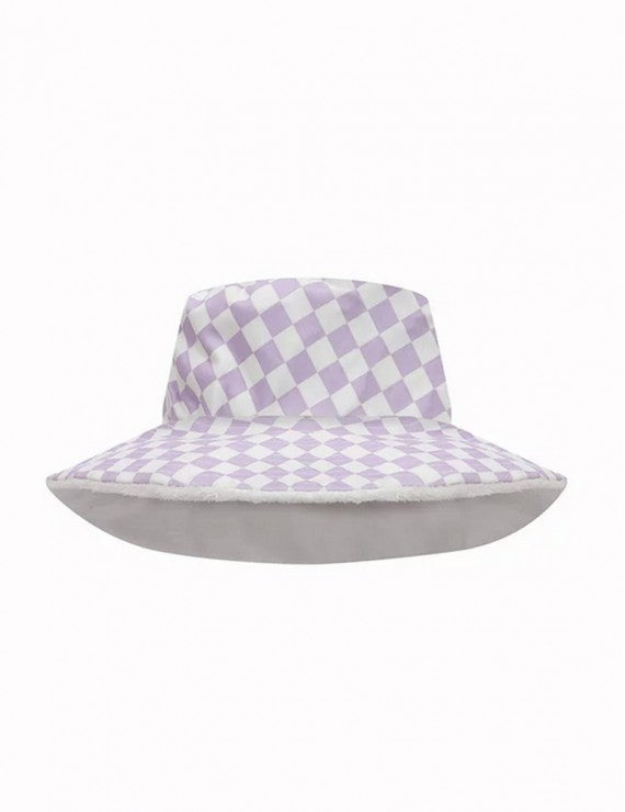 Declara-Lilac Checkered Hat-1-Milagron.com