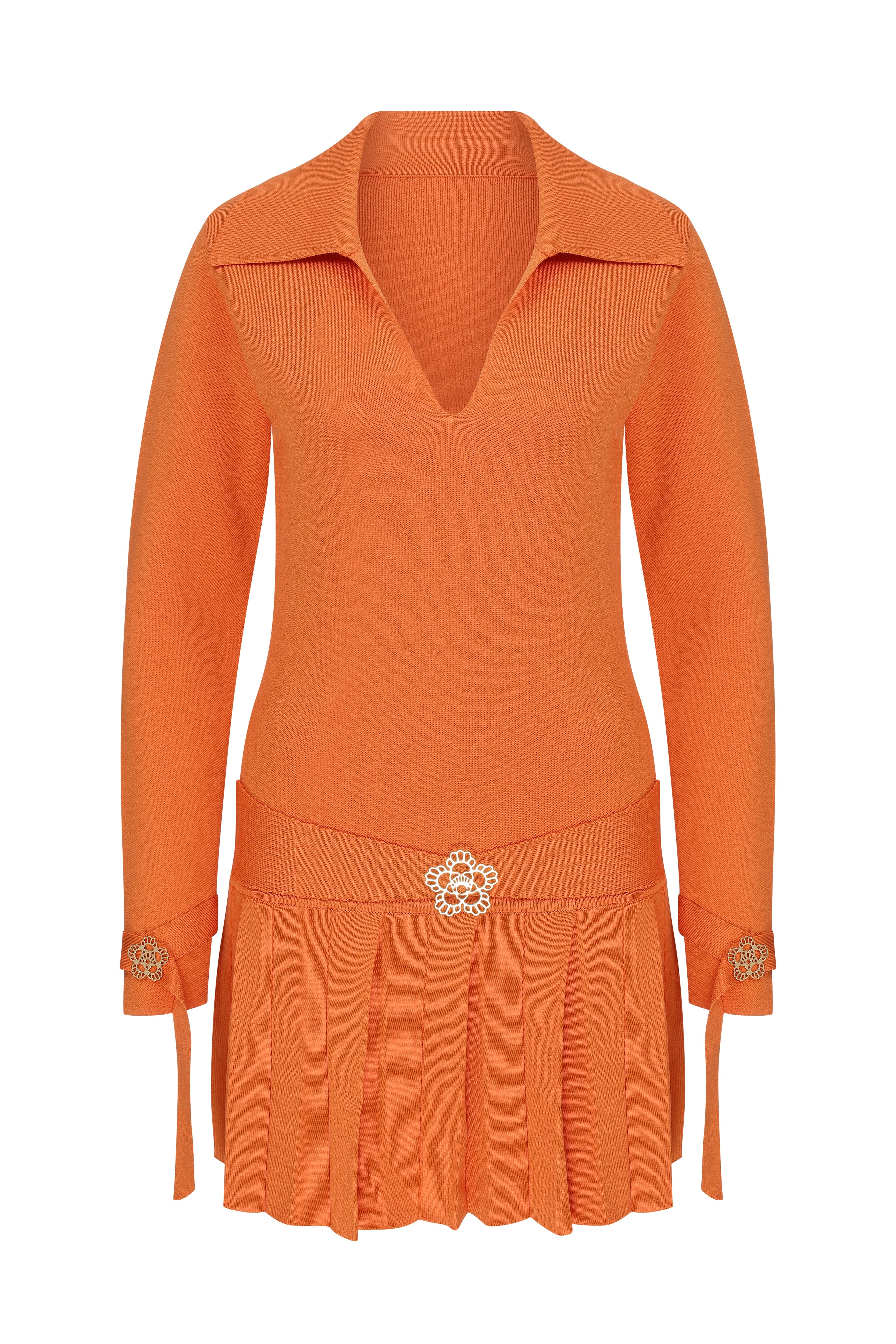 Declara-Mandarin Elegance Knit Dress-Elbise-3-Milagron.com