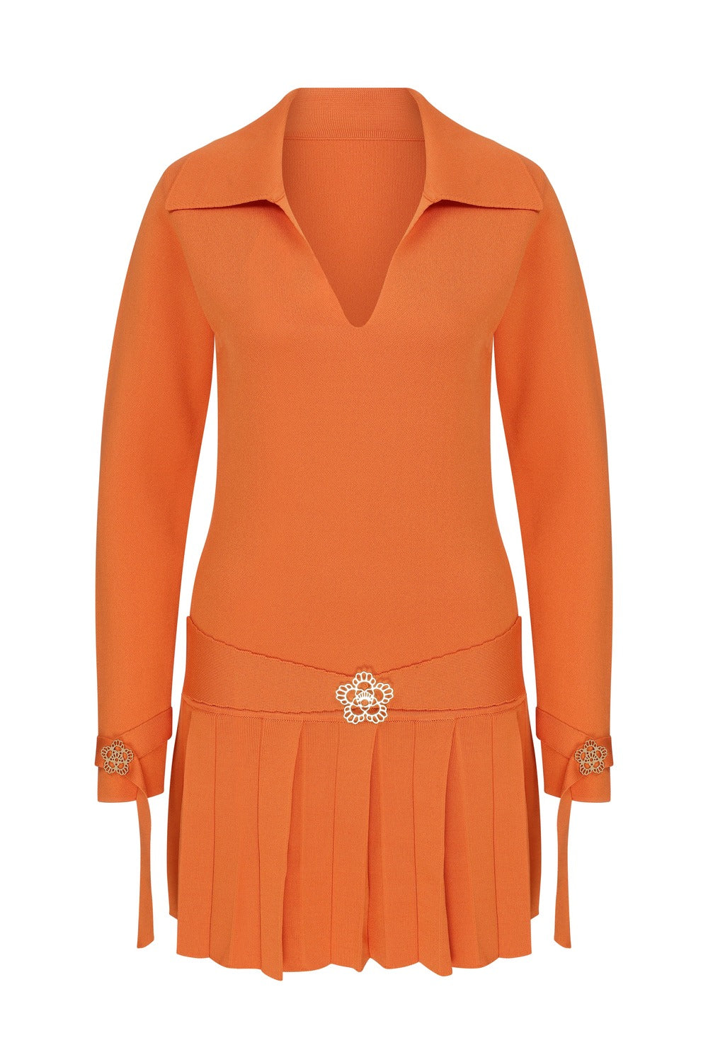 Declara-Mandarin Elegance Knit Dress-Elbise-3-Milagron.com