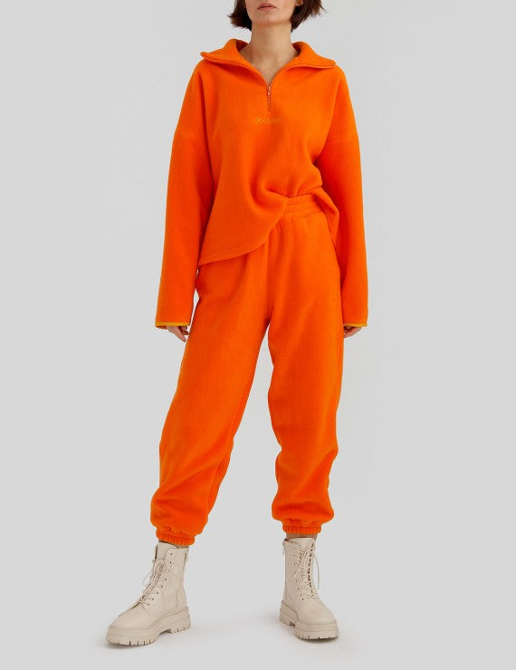 Declara-Orange Polar Sweatpants-3-Milagron.com