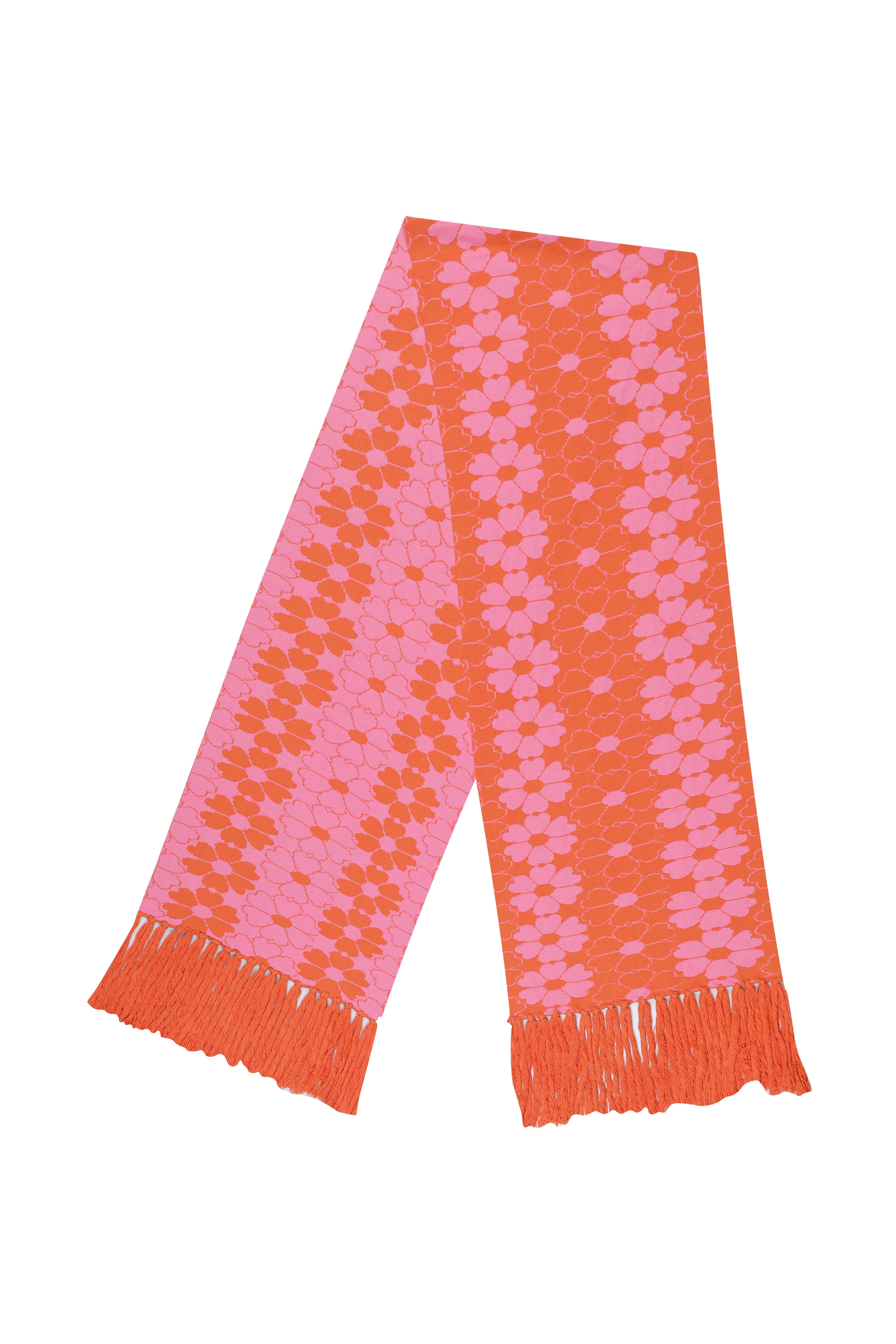 Declara-Sun Kissed Floral Knit Scarf-Atkı-4-Milagron.com