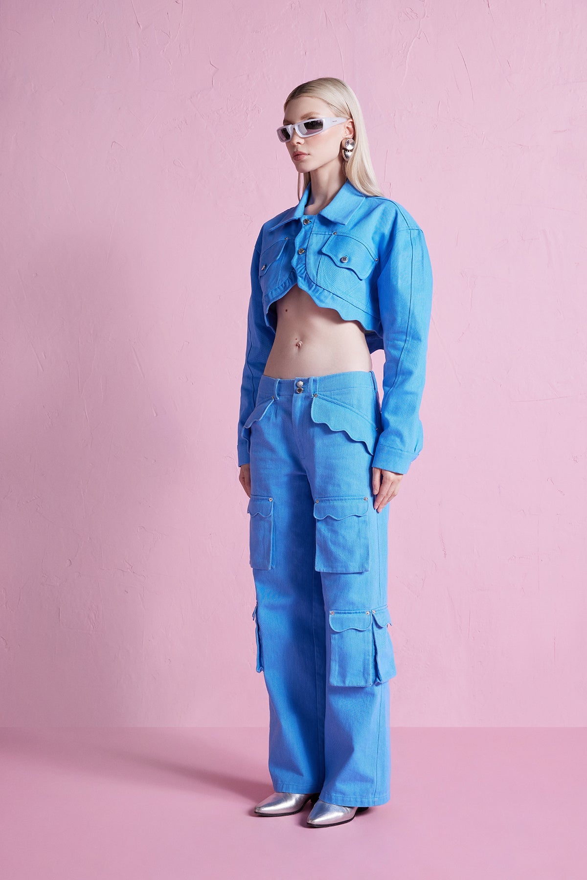 Declara-Wavy Denim Cargo Pant-Pantolon-4-Milagron.com