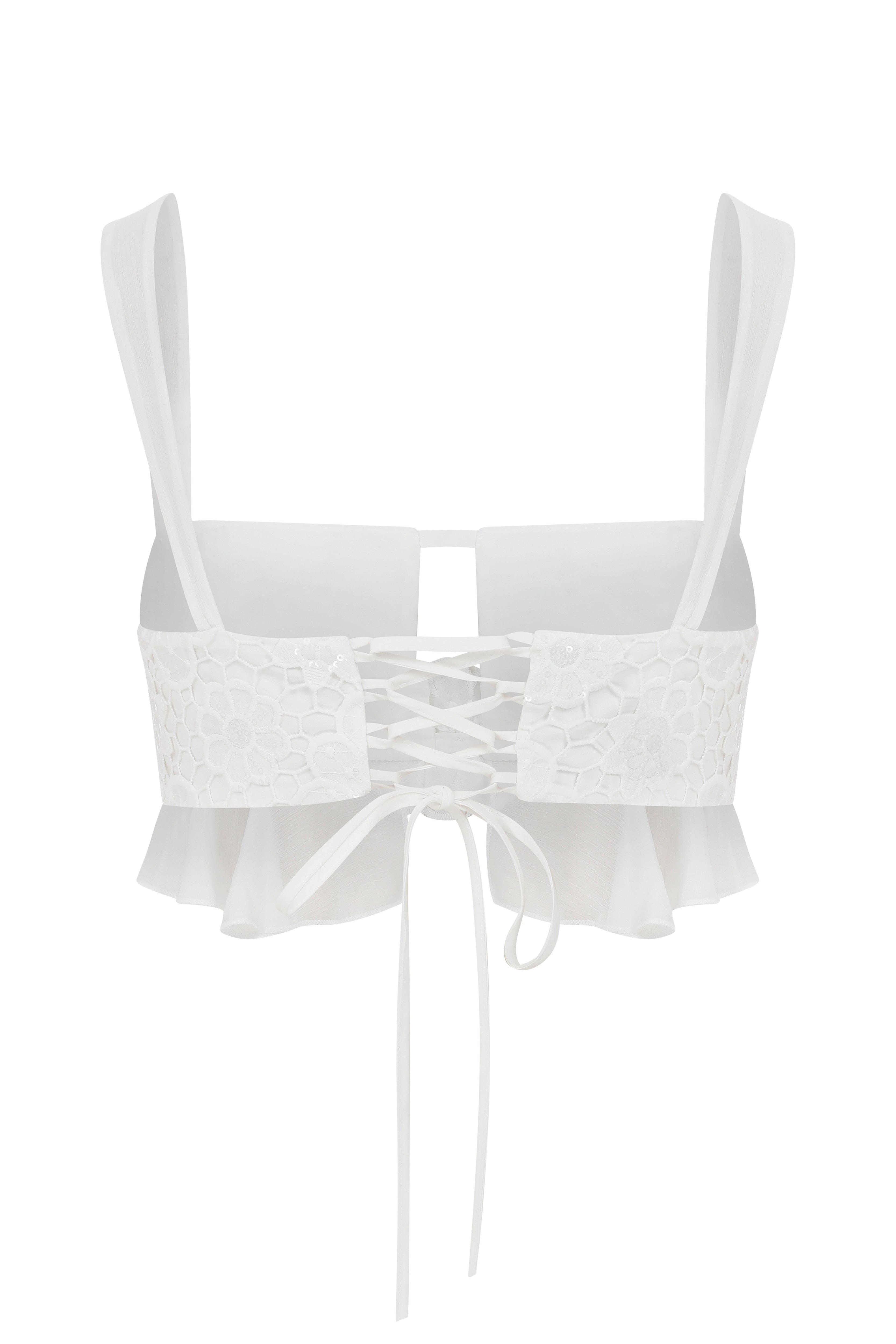 Declara-White Dehlia Top-2-Milagron.com