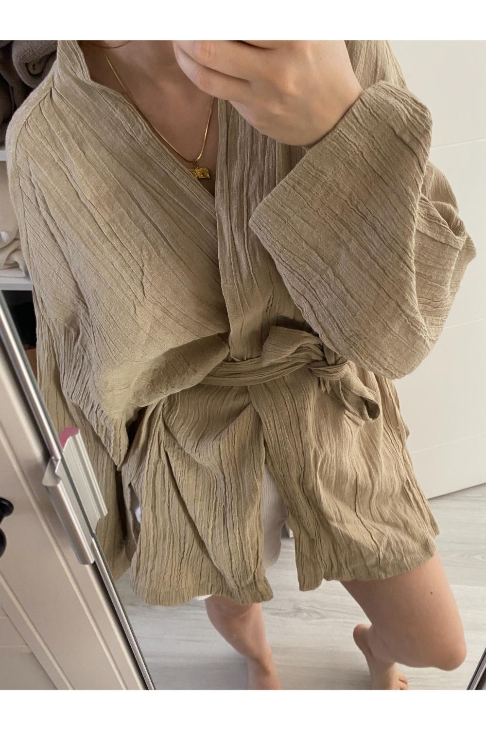 Delicate-Bej Bürümcük Kimono-Kimono-4-Milagron.com